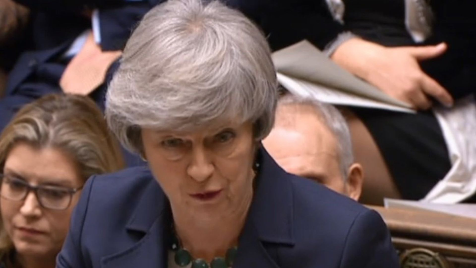 Theresa May speaking at prime minister's questions in the House of Commons - Credit: Parliament