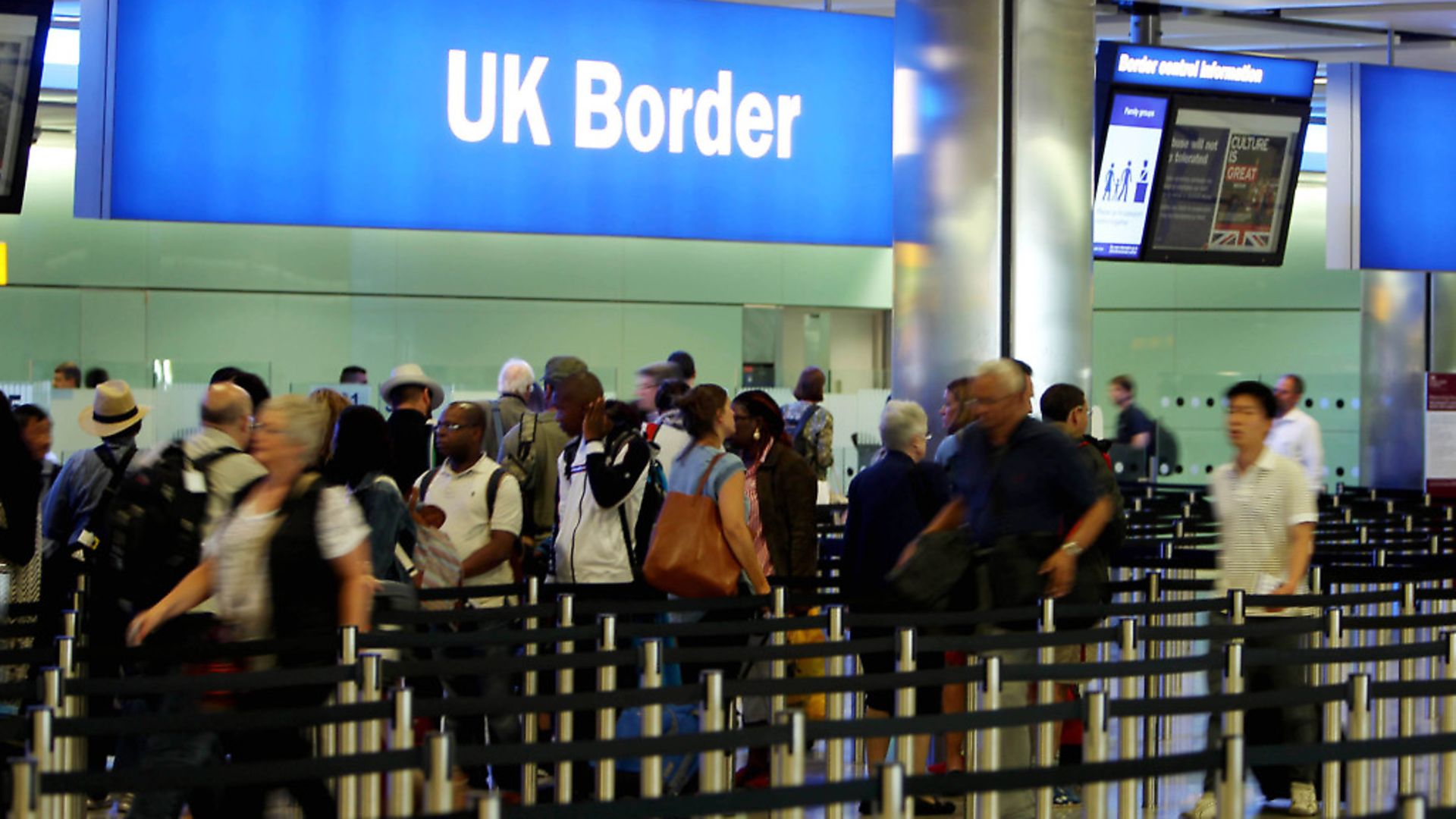 Border control at Heathrow Airport. Photograph: Steve Parsons/PA. - Credit: PA Archive/PA Images
