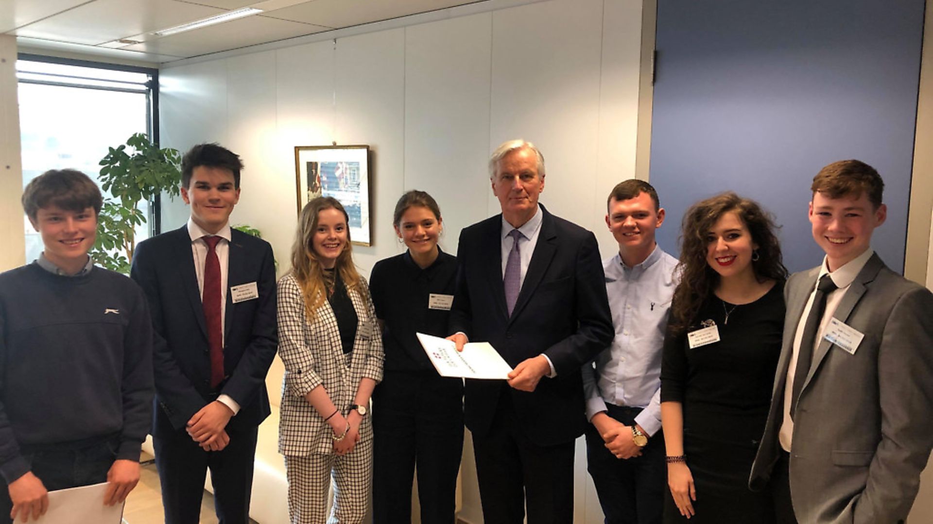 Michel Barnier meets members of Our Future Our Choice (NI). Photograph: OFOC. - Credit: Archant