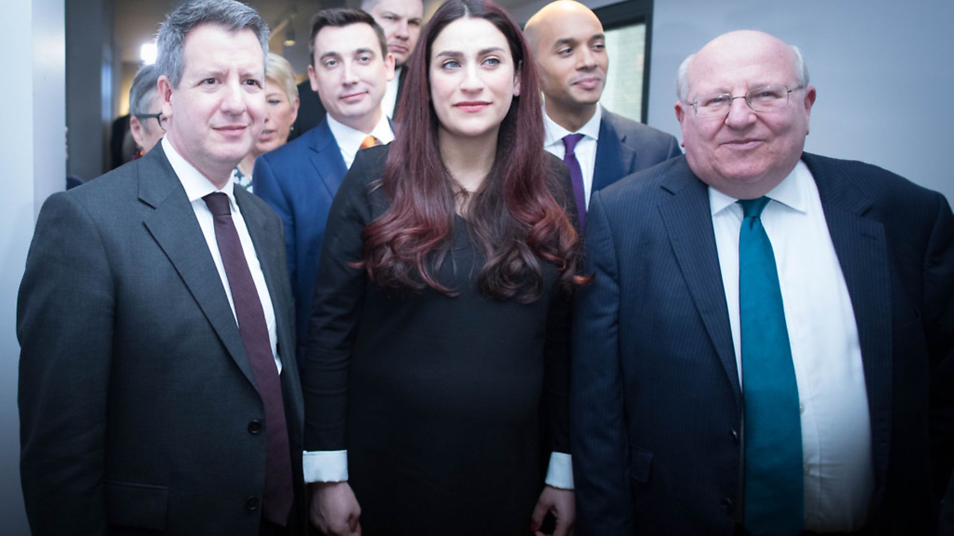 Former Labour MPs (left to right) Chris Leslie (Ann Coffey, Angela Smith, (both hidden left), Gavin Shuker, Luciana Berger, Chuka Umunna and Mike Gapes, after they announced their resignations. Photograph: Stefan Rousseau/PA Wire - Credit: PA
