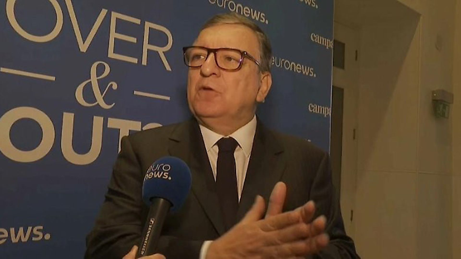Former president of the European Commission José Manuel Barroso speaking at Euronews' Over & Out event in London (Pic: Euronews) - Credit: Euronews