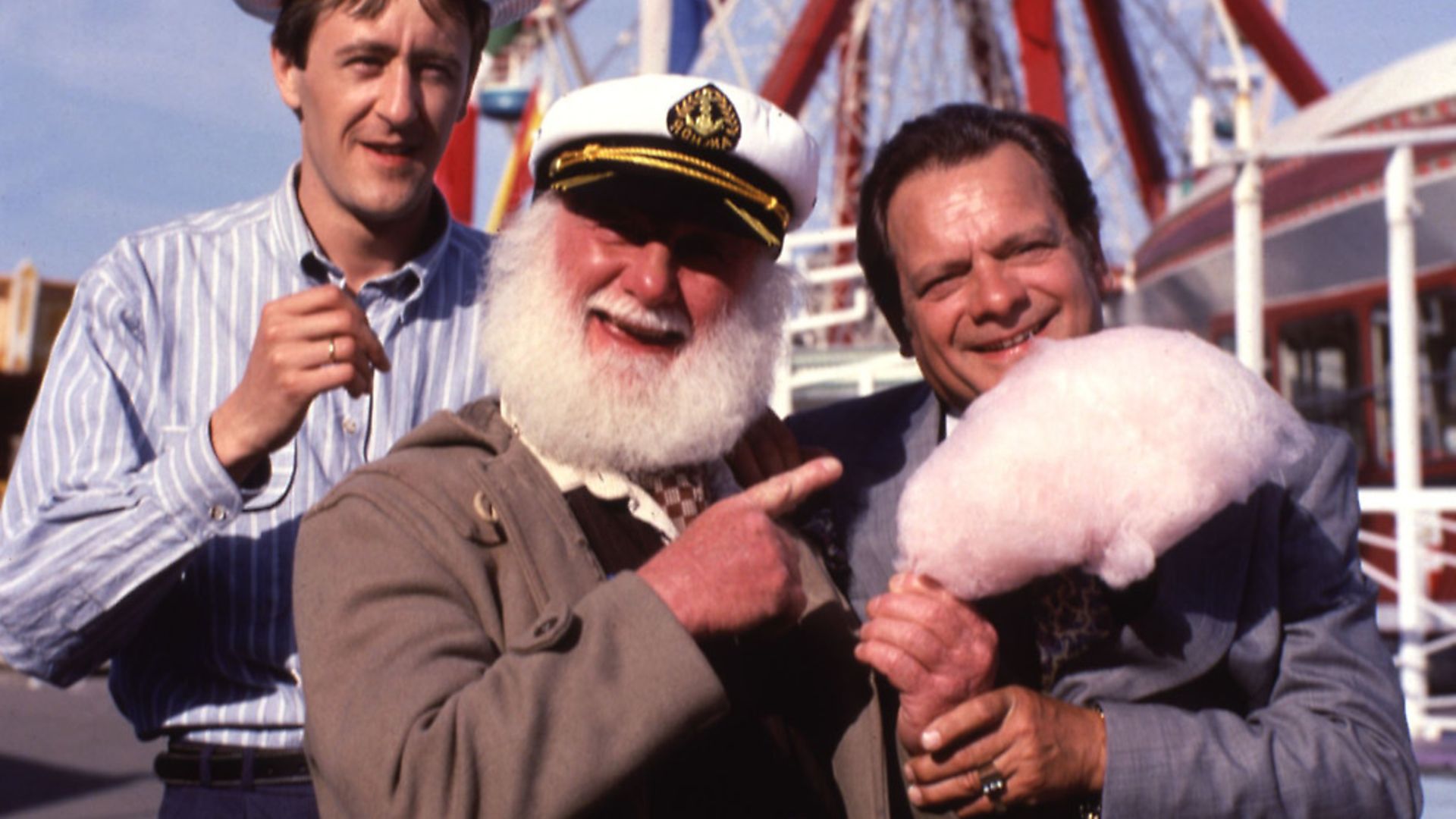 Only Fools and Horses (Jolly Boys Outing - Christmas Special 1989) - Picture shows (L-R) Nicholas Lyndhurst as Rodney, Buster Merryfield as Uncle Albert and David Jason as Del Boy - Credit: Archant