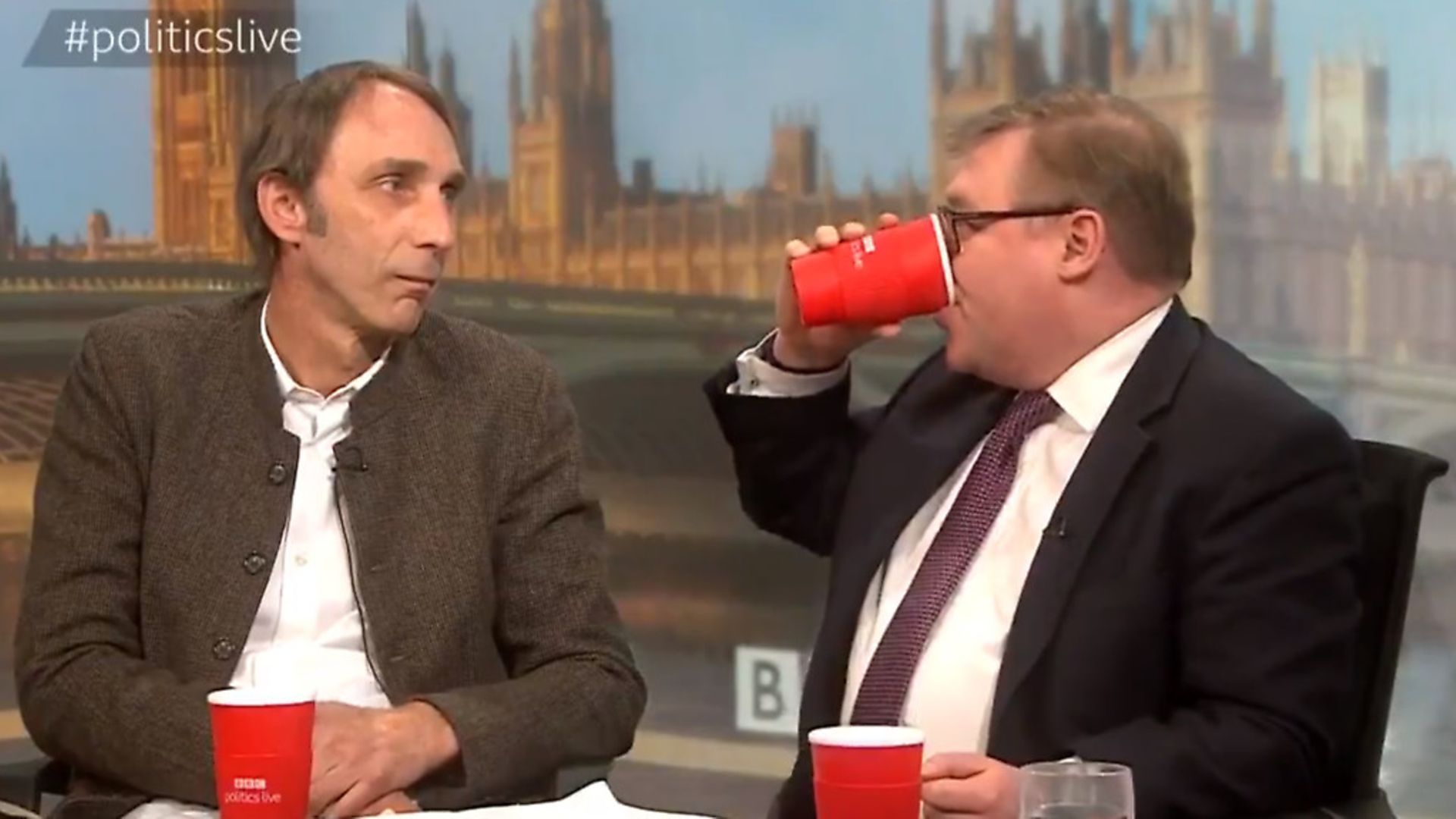 Will Self and Mark Francois on BBC Politics Live. Photograph: BBC. - Credit: Archant