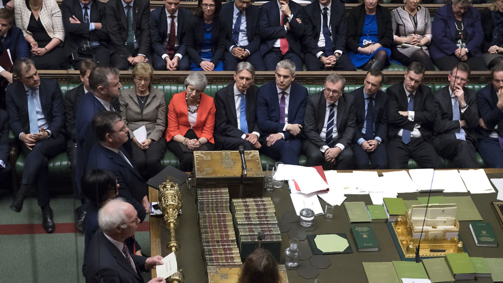MPs voting on the Meaningful Vote motion in the House of Commons. Photograph: UK Parliament/Jessica Taylor. - Credit: PA