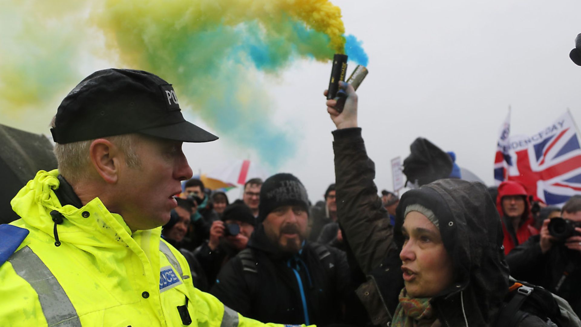 Nigel Farage's Leave Means Leave protest in Sunderland. (AP Photo/Frank Augstein) - Credit: AP