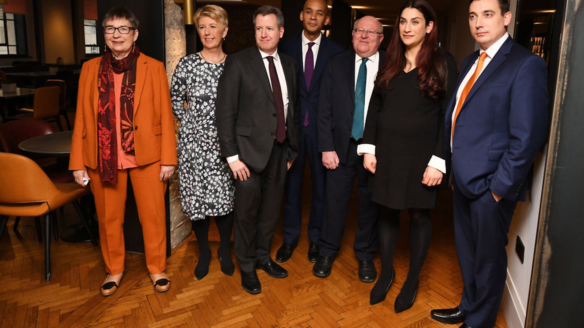 LONDON, ENGLAND - FEBRUARY 18: (L-R) Labour MP's Anne Coffey, Angela Smith, Chris Leslie, Chuka Umunna, Mike Gapes, Luciana Berger and Gavin Shuker announce their resignation from the Labour Party at a press conference on February 18, 2019 in London, England. Chuka Umunna MP along with Chris Leslie, Luciana Berger, Gavin Shuker, Angela Smith, Anne Coffey and Mike Gapes have announced they have resigned from the Labour Party and will sit in the House of Commons as The Independent Group of Members of Parliament. (Photo by Leon Neal/Getty Images) - Credit: Getty Images
