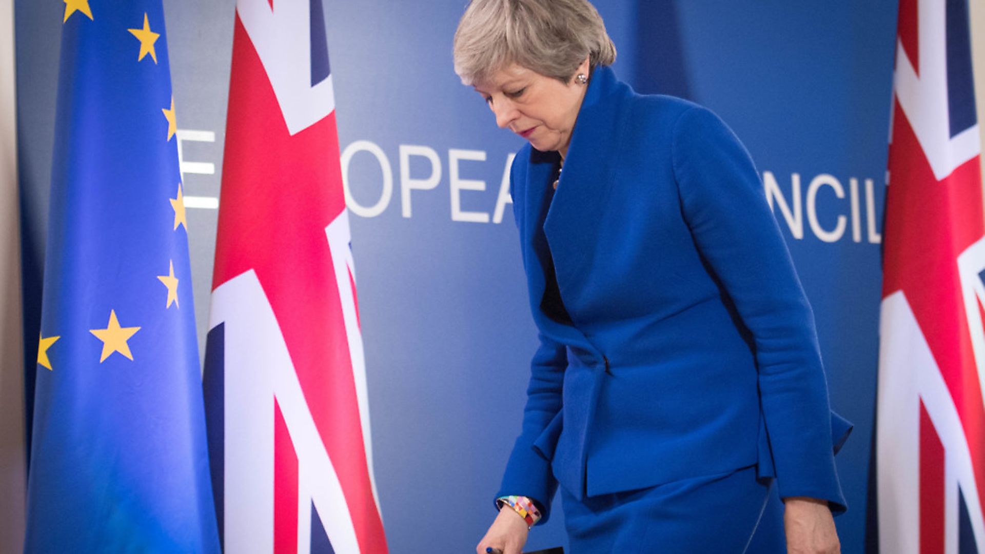Prime Minister Theresa May holds a news conference after the European Council in Brussels. Photograph: Stefan Rousseau/PA Wire. - Credit: PA
