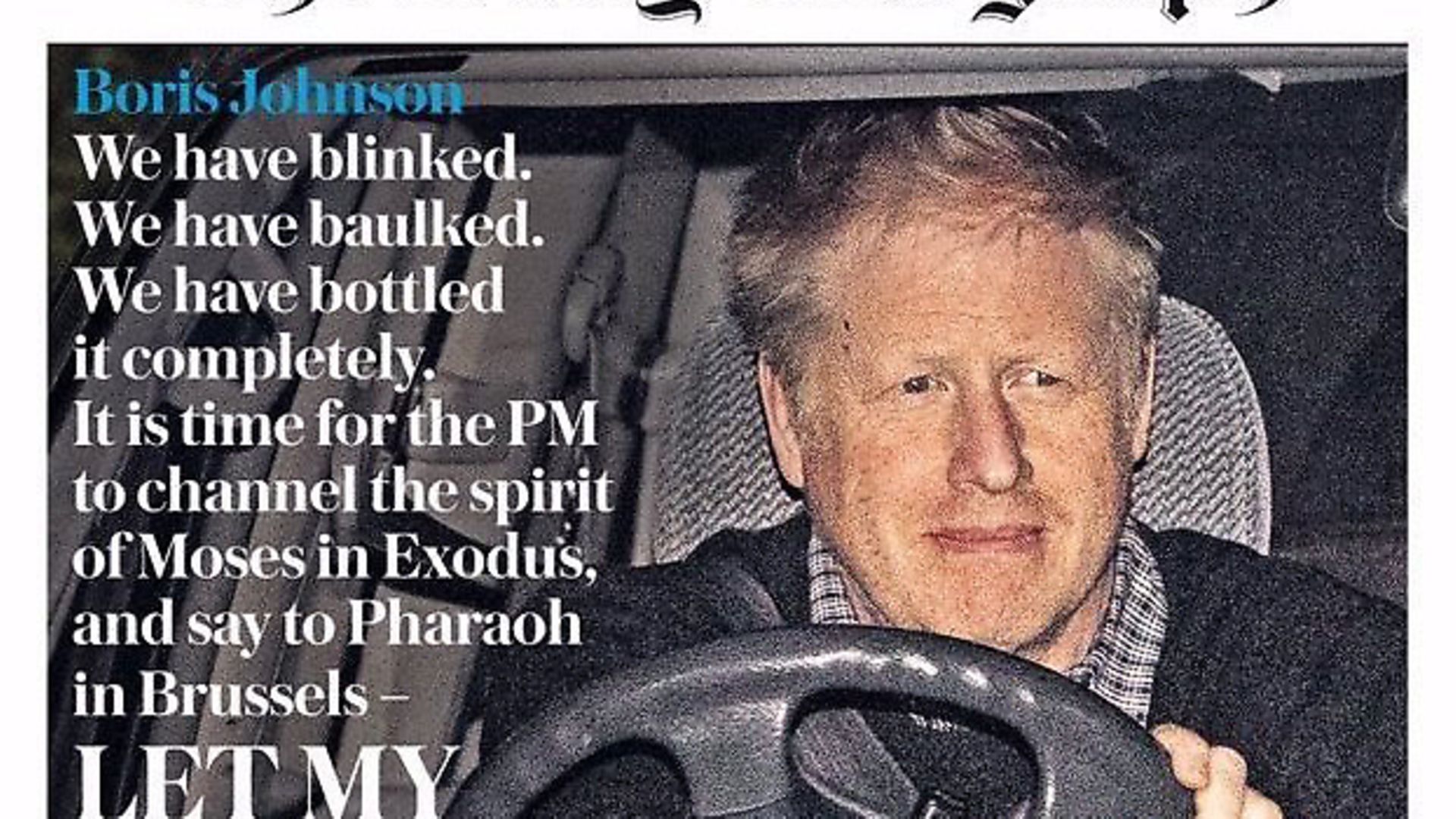 Boris Johnson in the Daily Telegraph. - 