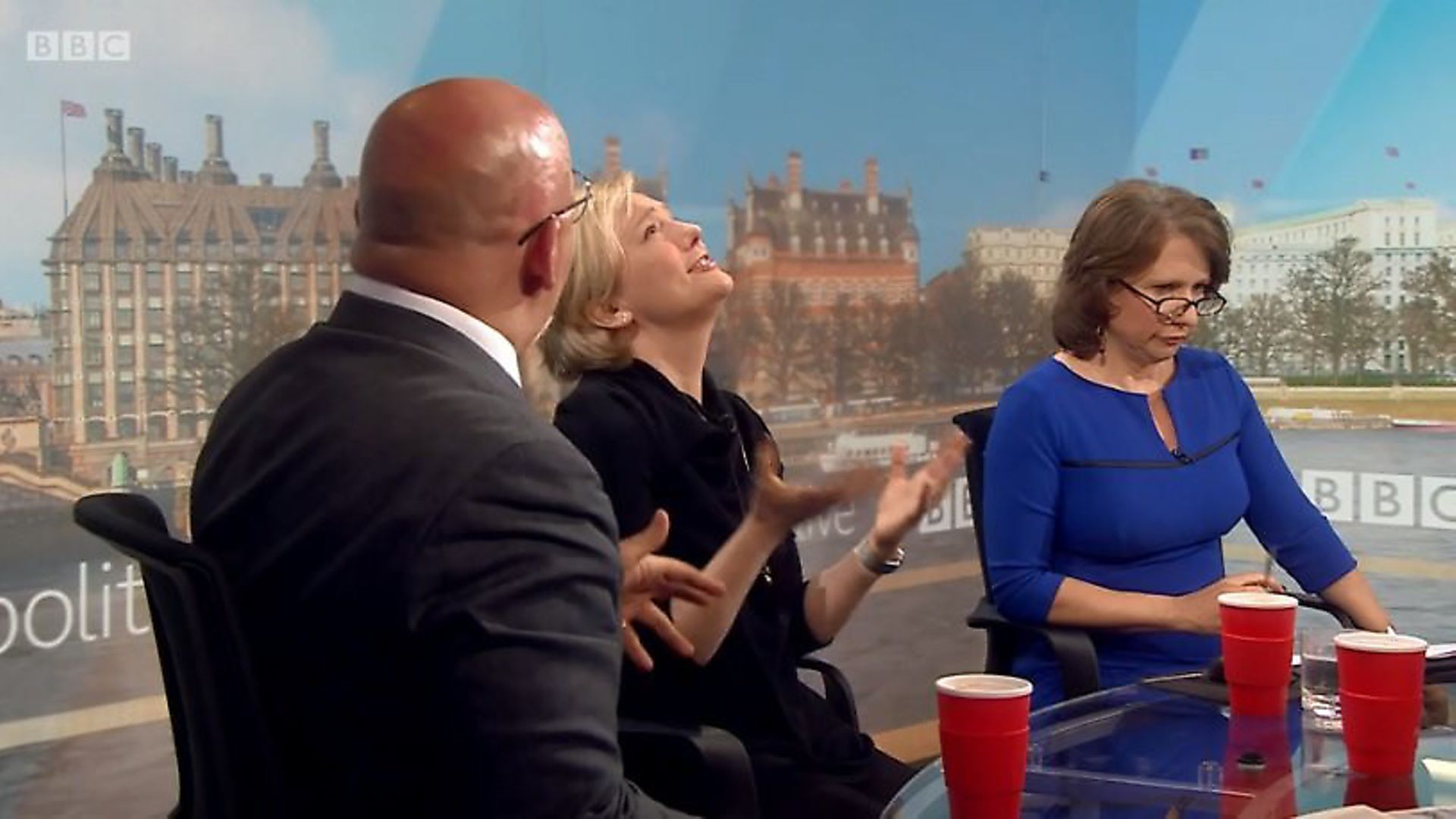 Stella Creasy MP is left frustrated by Tory minister Nadhim Zahawi on the BBC. Photograph: BBC. - Credit: Archant