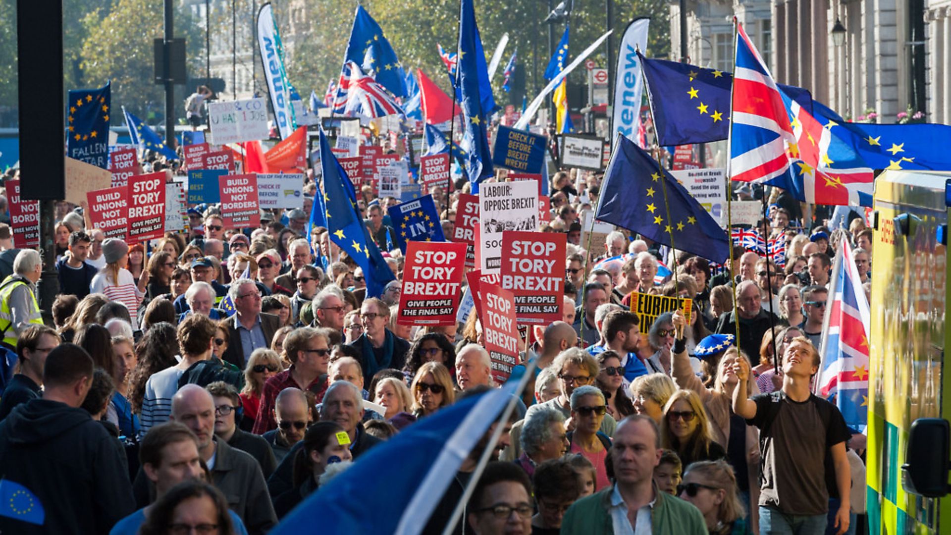 Hundreds of thousands took part in October's People's Vote march. (Photo by Wiktor Szymanowicz / Barcroft Media via Getty Images) - Credit: Barcroft Media via Getty Images