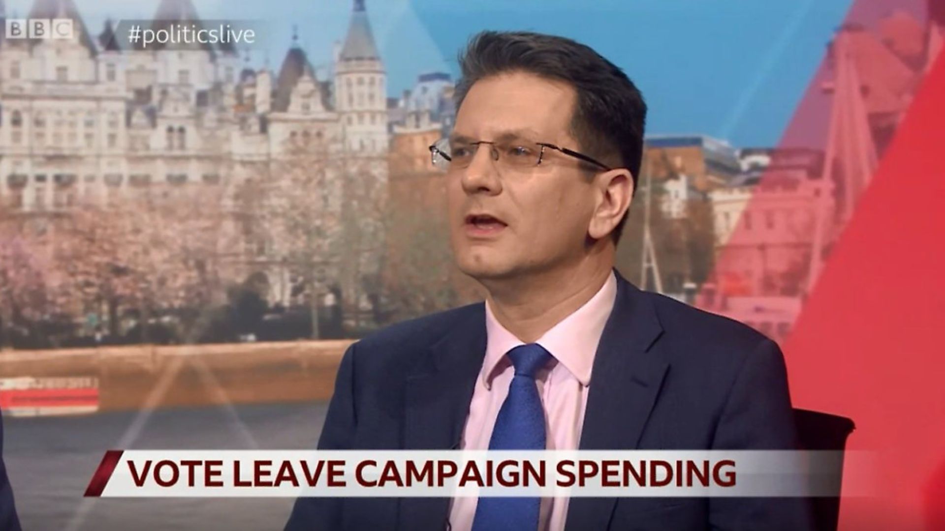 Steve Baker appears on the BBC Politics Live programme. Photograph: BBC. - Credit: Archant