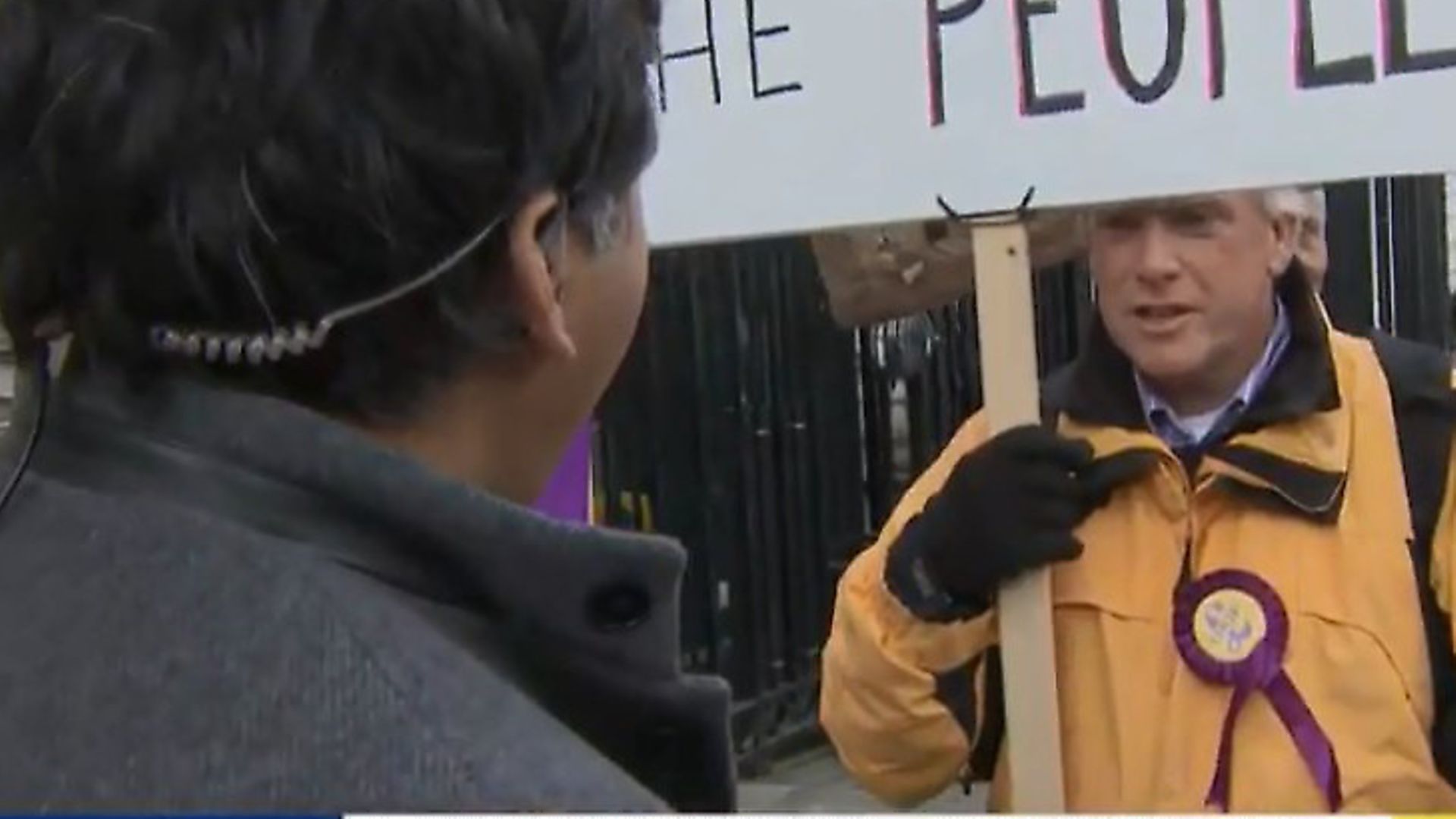 Faisal Islam addresses a UKIP supporter on Sky News for shouting "treason" about the PM. Photograph: Sky News. - Credit: Archant
