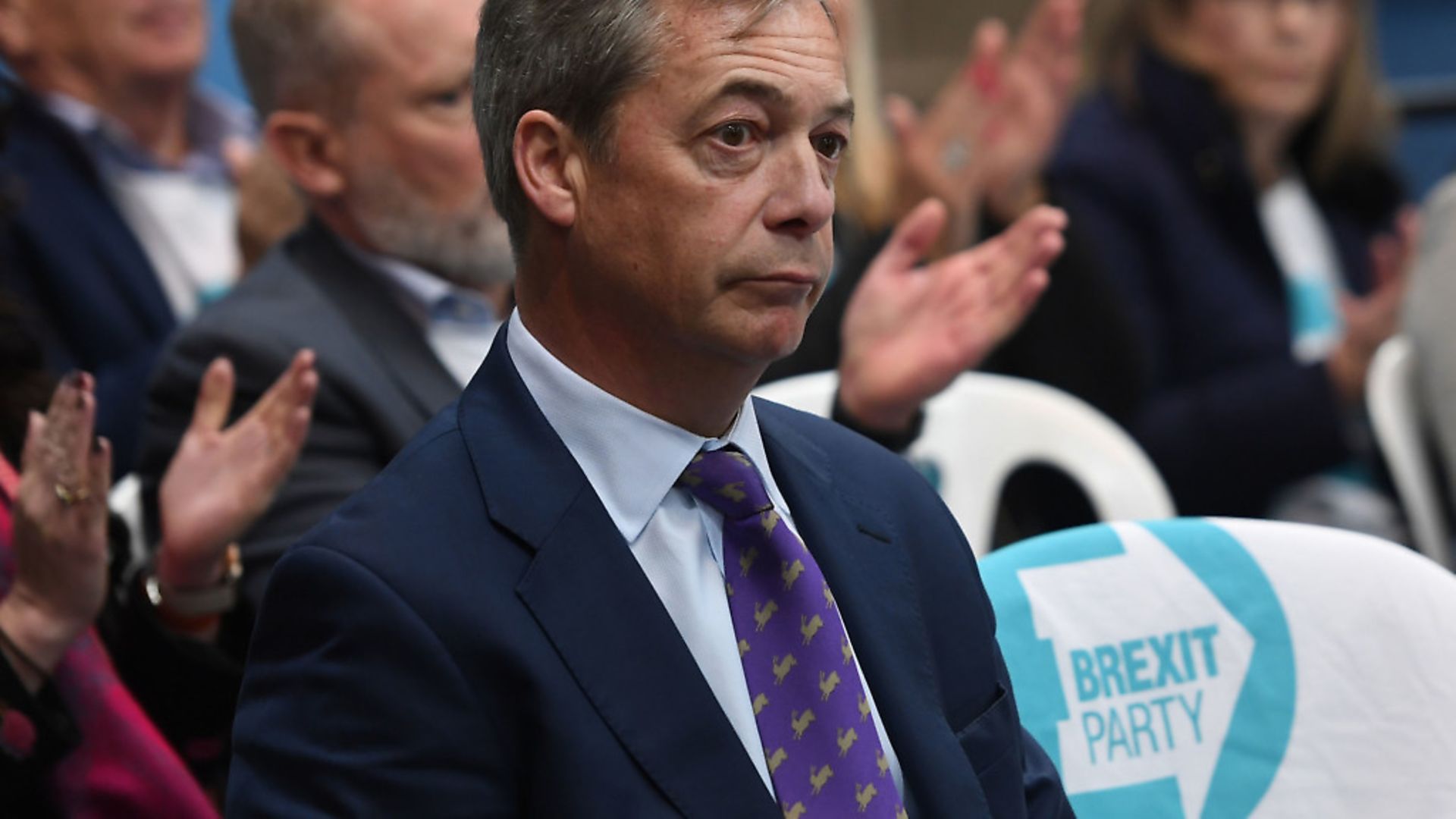 Nigel Farage launches the Brexit Party's European Parliament elections campaign in Coventry. Photograph: Joe Giddens/PA Wire. - Credit: PA