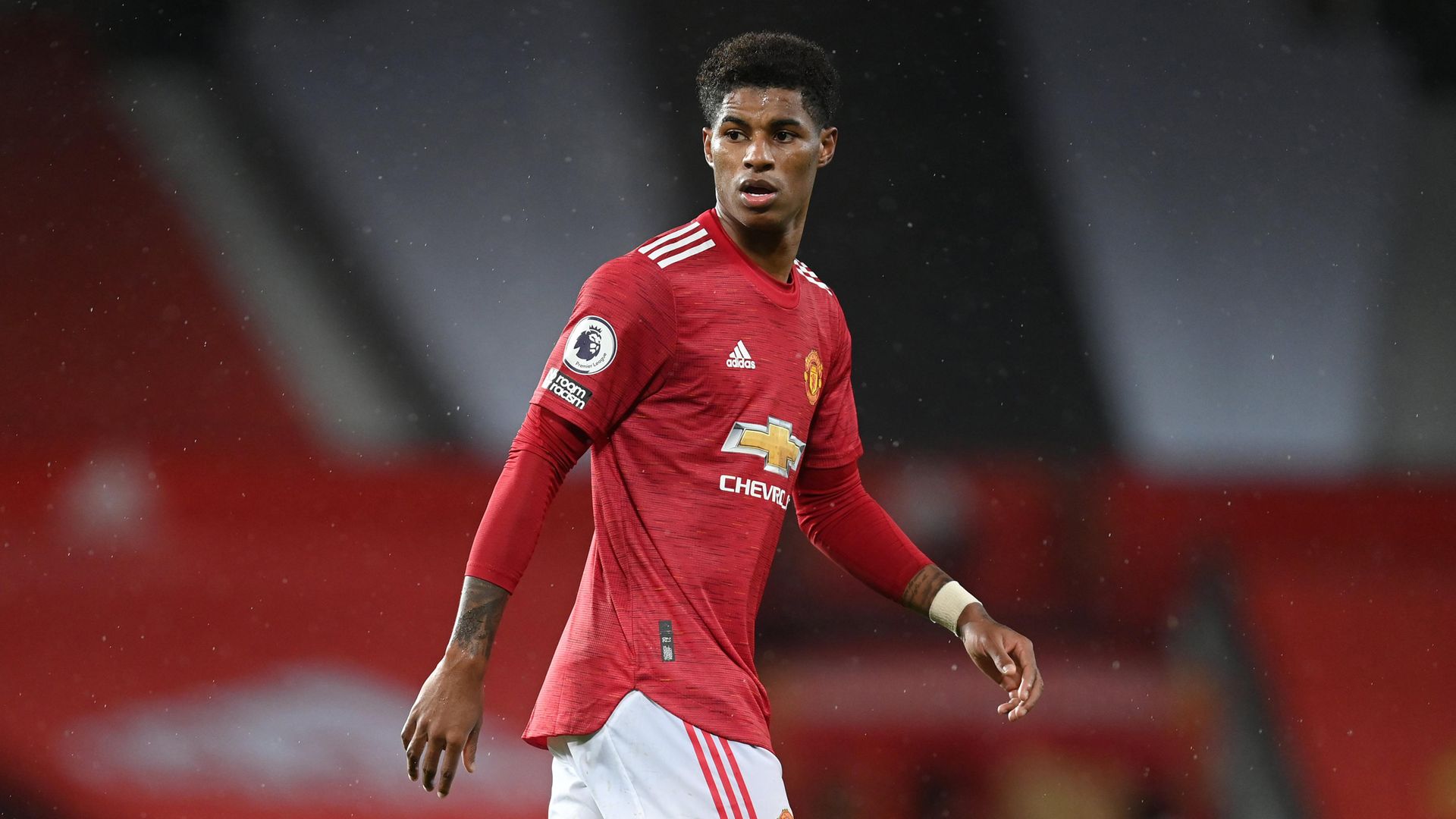 Marcus Rashford of Manchester United in action during the Premier League match between Manchester United and Chelsea at Old Trafford. - Credit: Getty Images