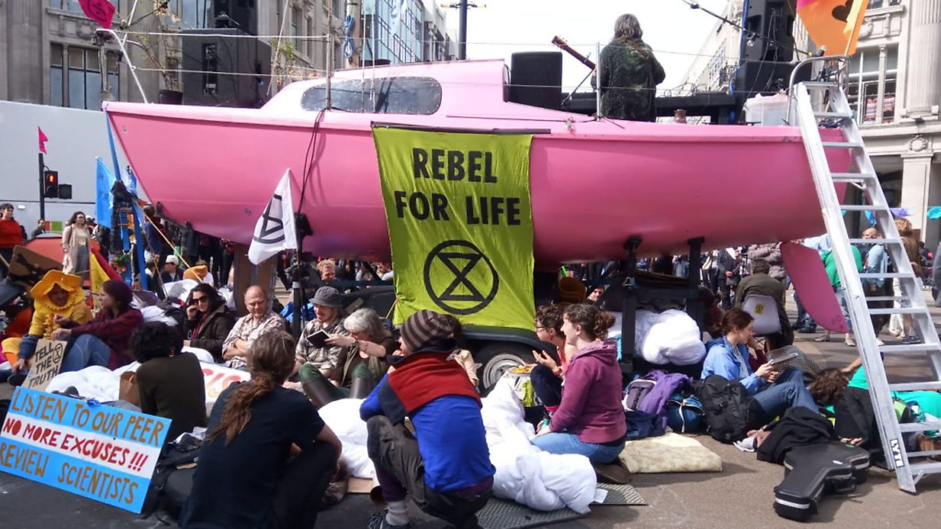 An Extinction Rebellion's climate change protest location in central London. Photo: ANNA MUNRO - Credit: Archant
