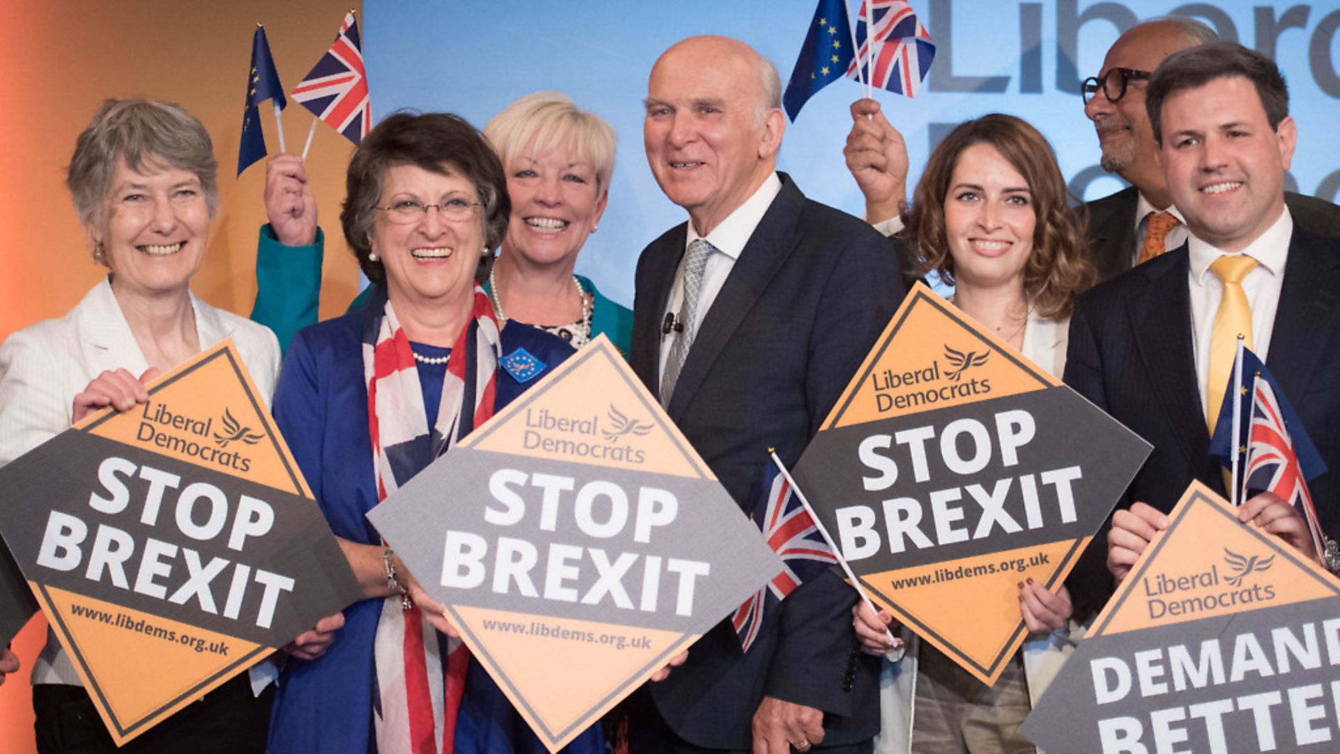 Sir Vince Cable during the launch of the Liberal Democrat campaign for European elections. Photograph: Stefan Rousseau/PA Wire - Credit: PA
