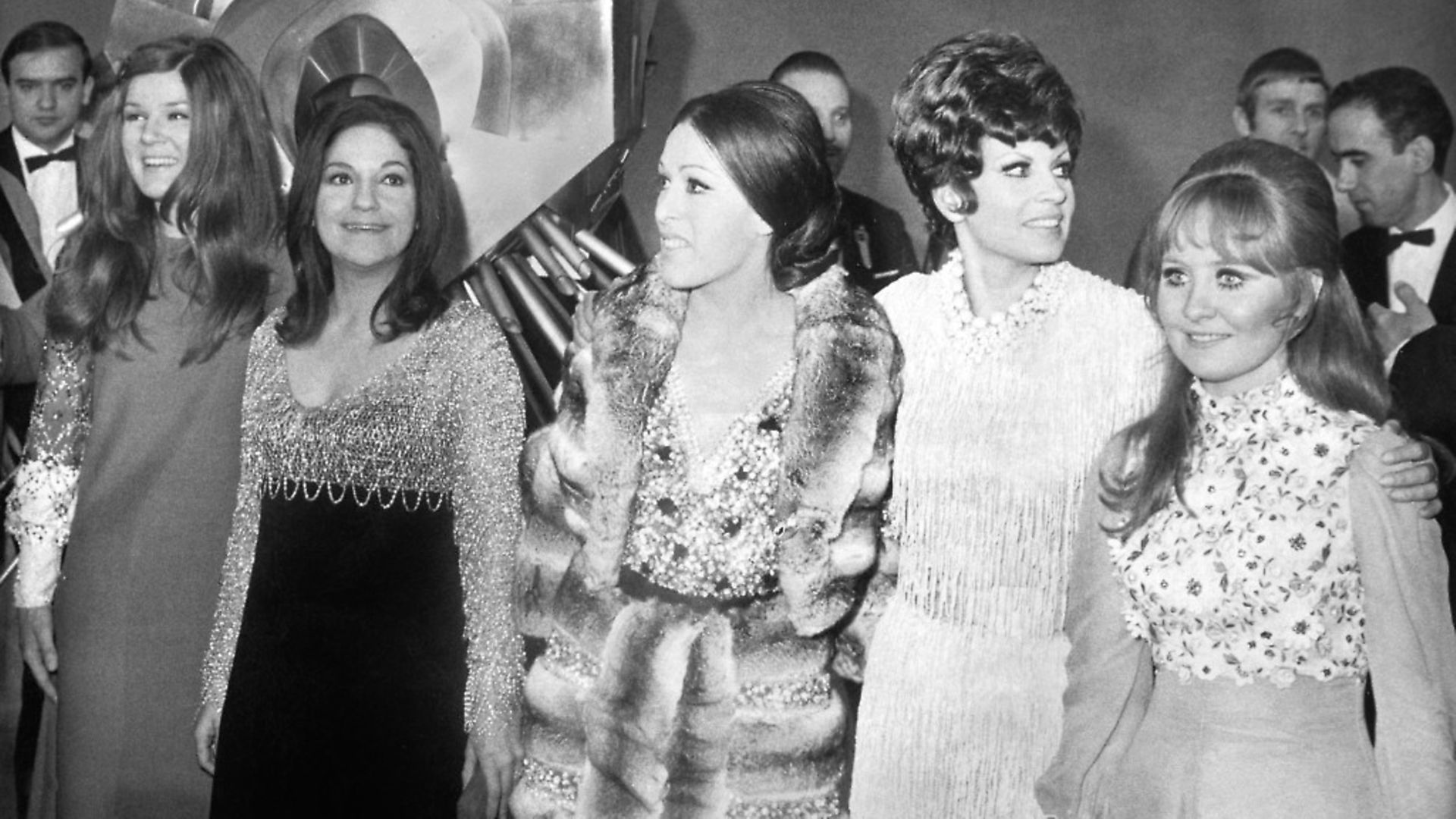 The 1969 Eurovision Song Contest winners with Spain's 1968 victor Massiel. From left, Lenny Kuhr (Netherlands), Frida Boccara (France), Massiel Salome (Spain) and Lulu (UK) Photo: Hans J. Hoffmann/ullstein bild via Getty Images - Credit: ullstein bild via Getty Images