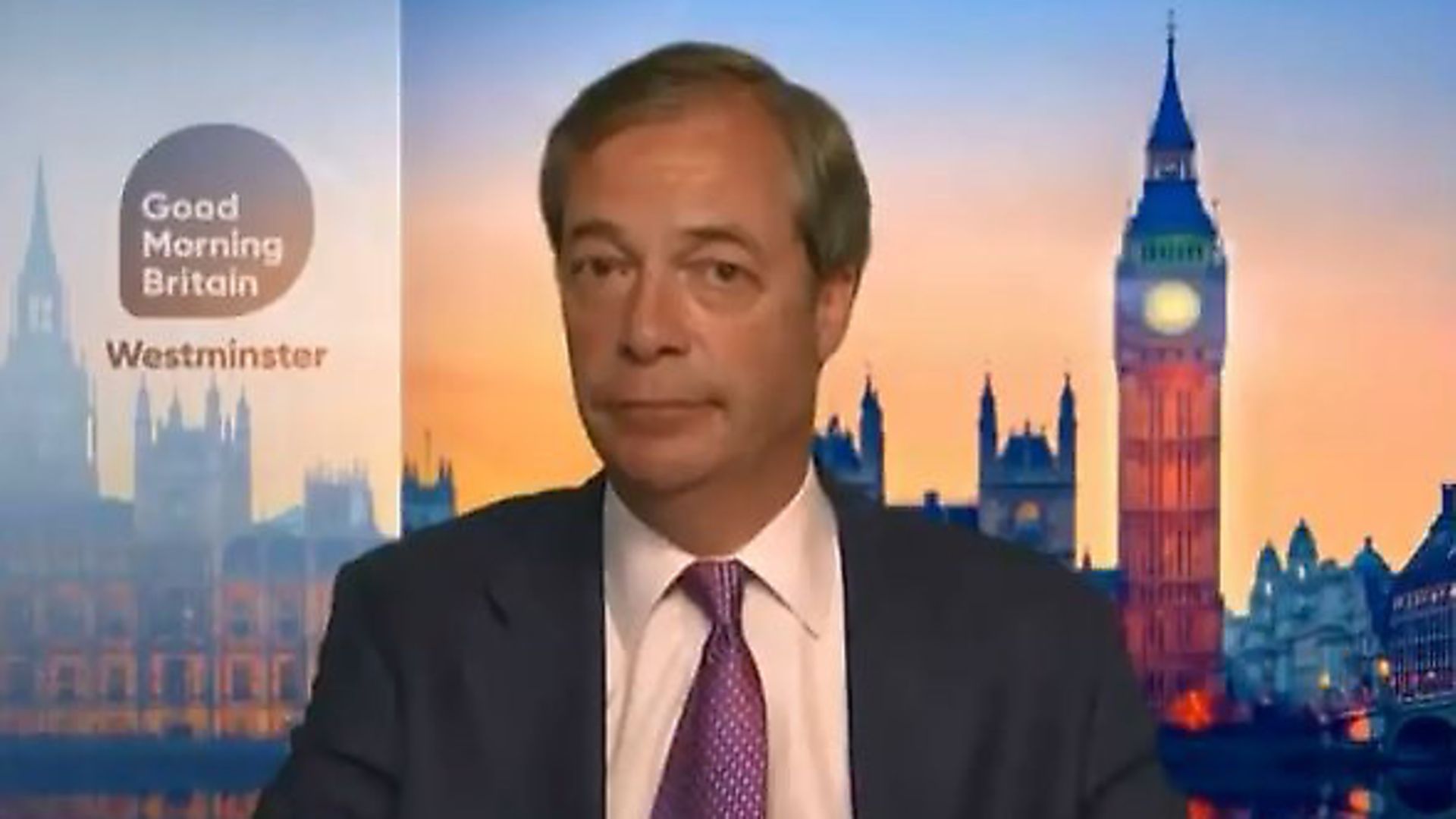 Nigel Farage appears on Good Morning Britain. Photograph: ITV. - Credit: Archant
