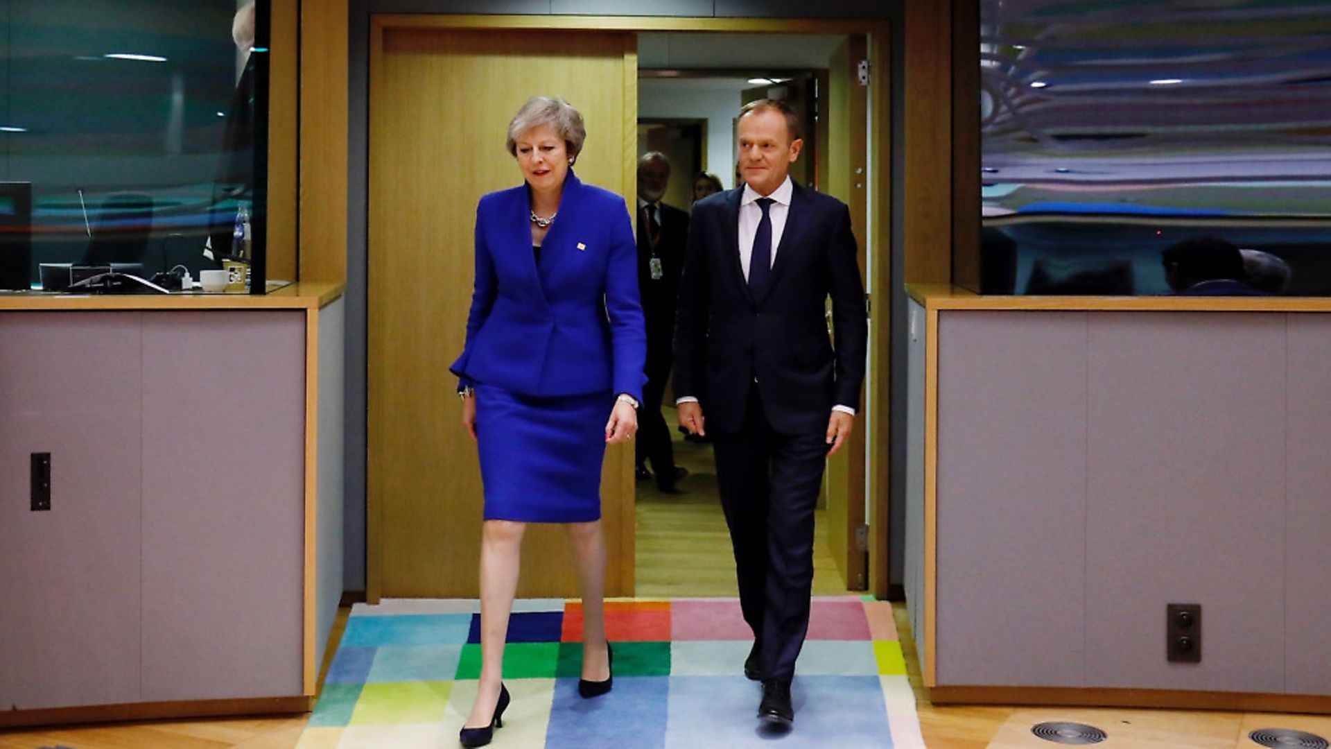 European Council President Donald Tusk with British Prime Minister Theresa May. Photograph: Dario Pignatelli/PA. - Credit: DPA/PA Images