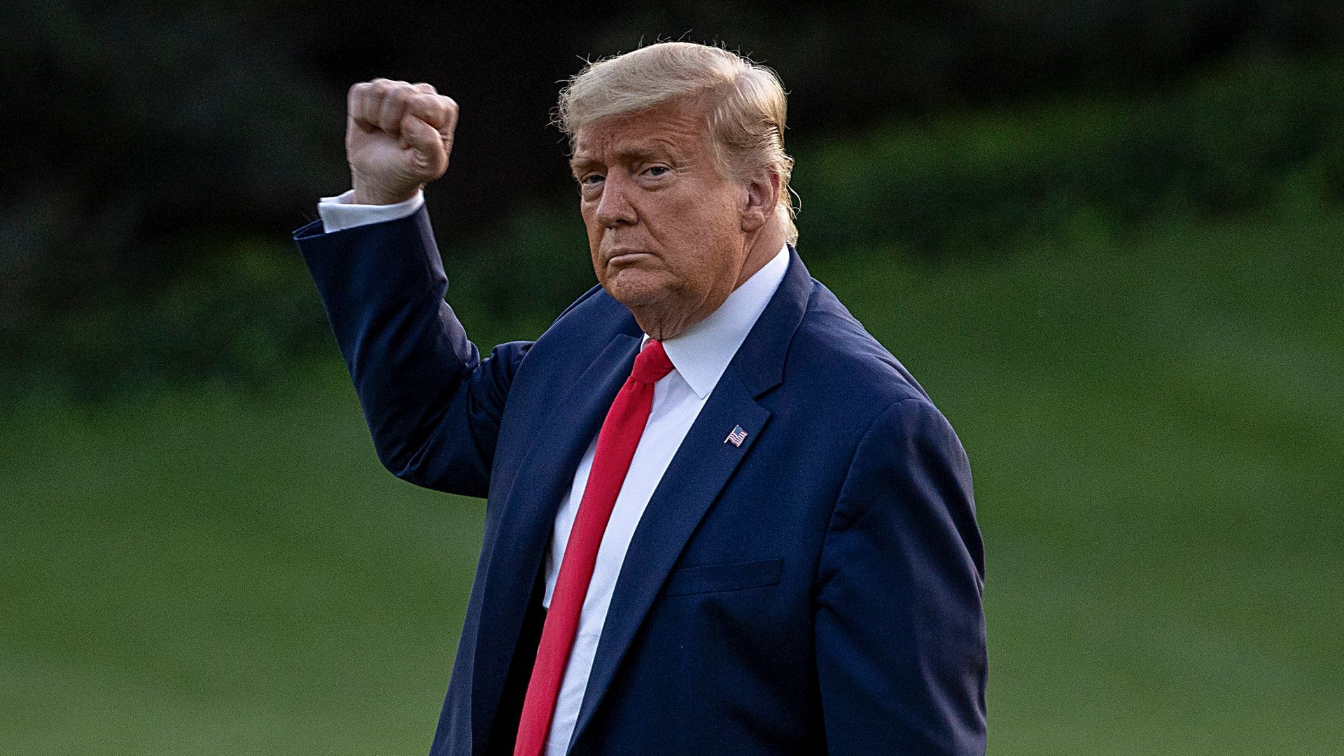 President Donald Trump walks on the south lawn of the White House on October 20, 2020 in Washington, DC. - Credit: Getty Images