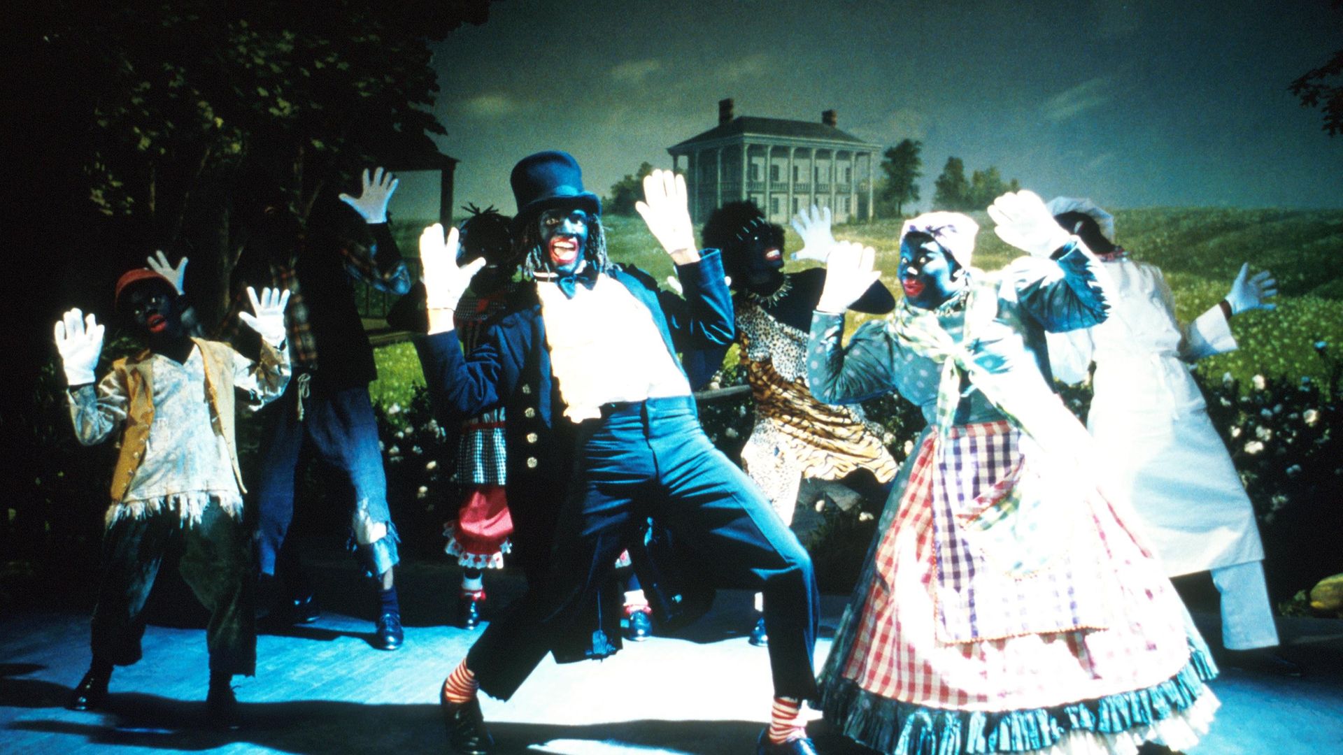 Savion Glover as Mantan, center, performs in a scene from New Line Cinema's satire, "Bamboozled," directed by Spike Lee. - Credit: Getty Images