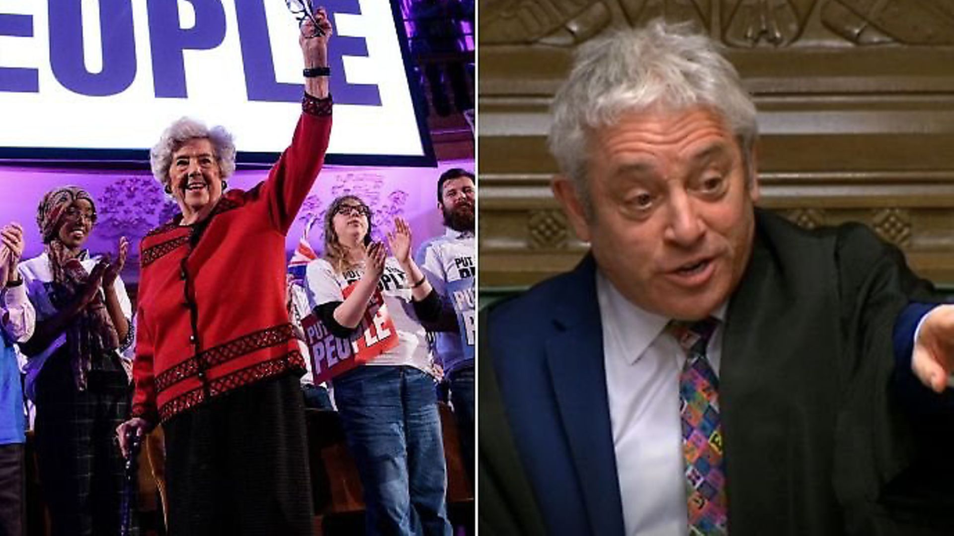Past speaker Betty Boothroyd (left) and present speaker John Bercow (right). - Credit: Archant