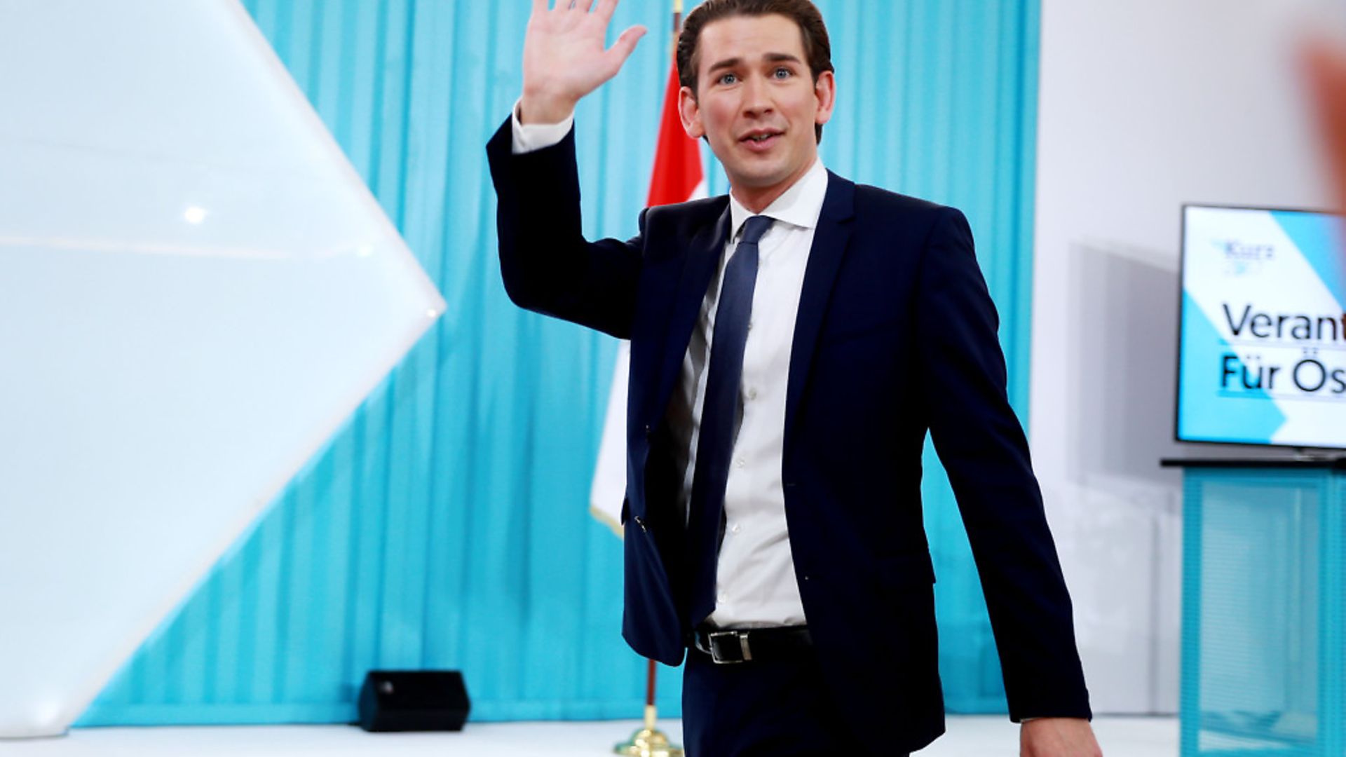 Former Austrian chancellor Sebastian Kurz (question three) (Xinhua/Pan Xu) - Credit: Xinhua News Agency/PA Images