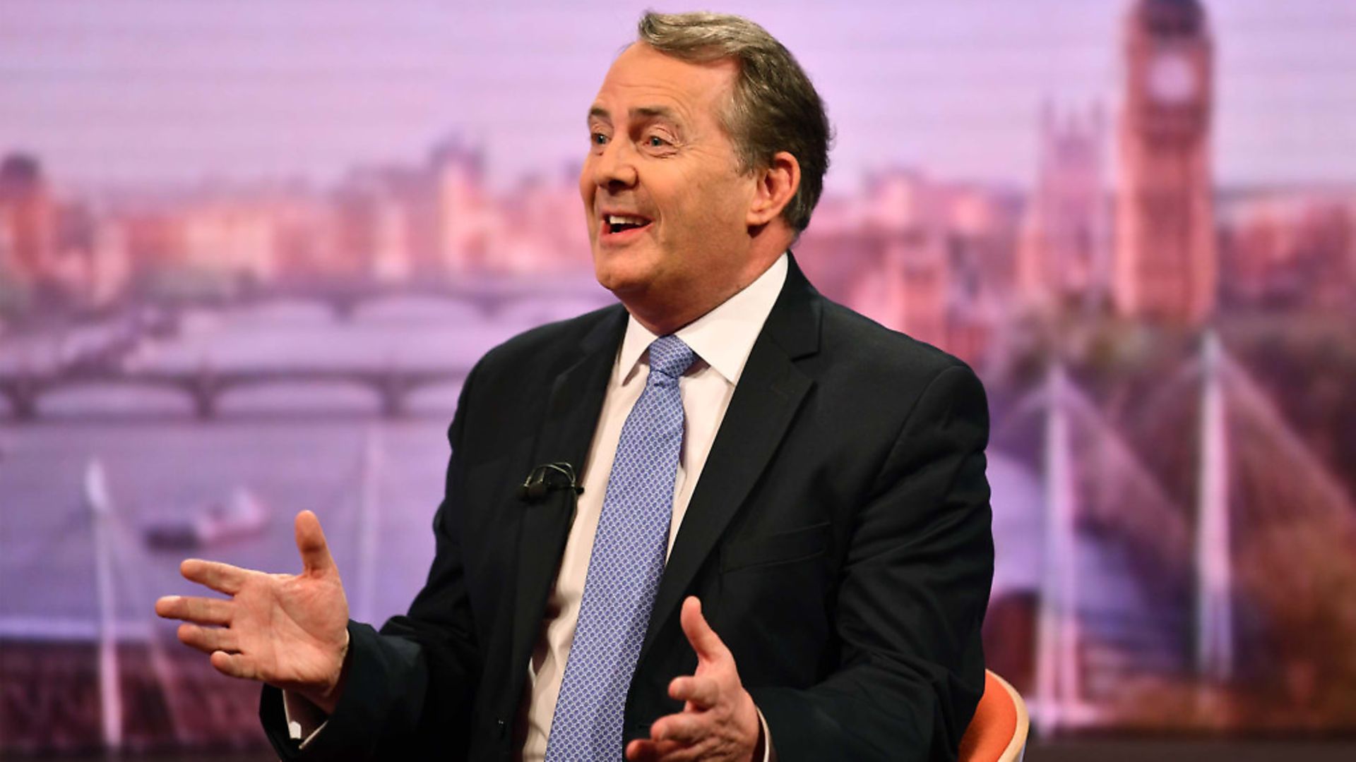 International Trade Secretary Liam Fox appearing on the BBC1 current affairs programme, The Andrew Marr Show. Photograph: Jeff Overs/BBC/PA Wire. - Credit: PA