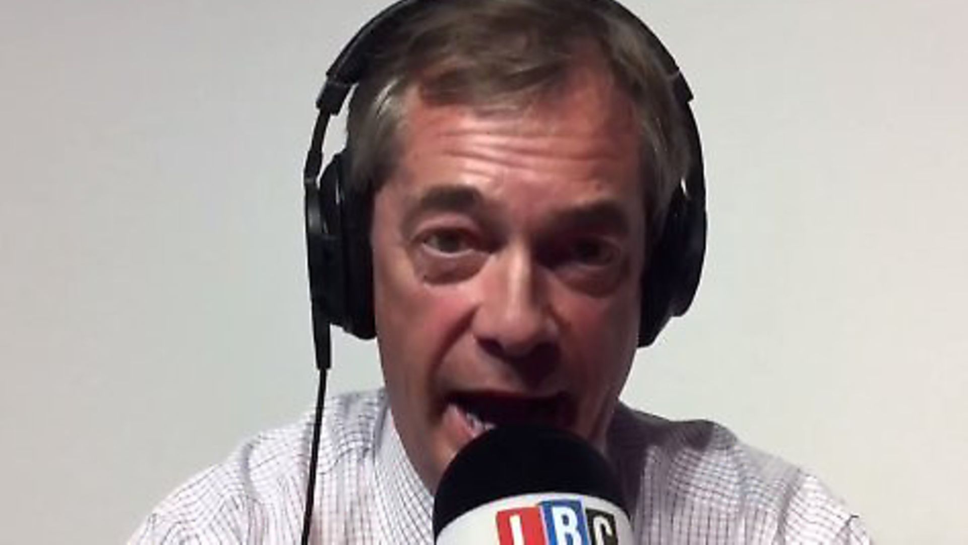 Nigel Farage on his LBC programme. Photograph: LBC/Twitter. - Credit: Archant