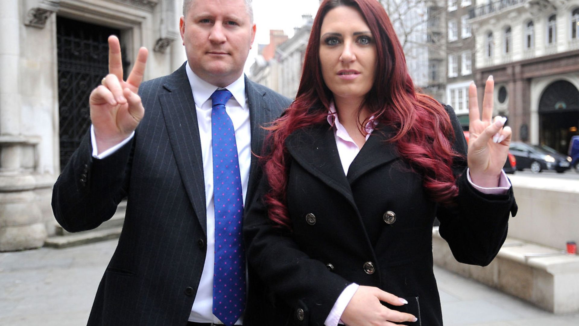Paul Golding, then leader of Britain First, and the party's deputy leader, Jayda Fransen. Nick Ansell/PA. - Credit: PA Archive/PA Images