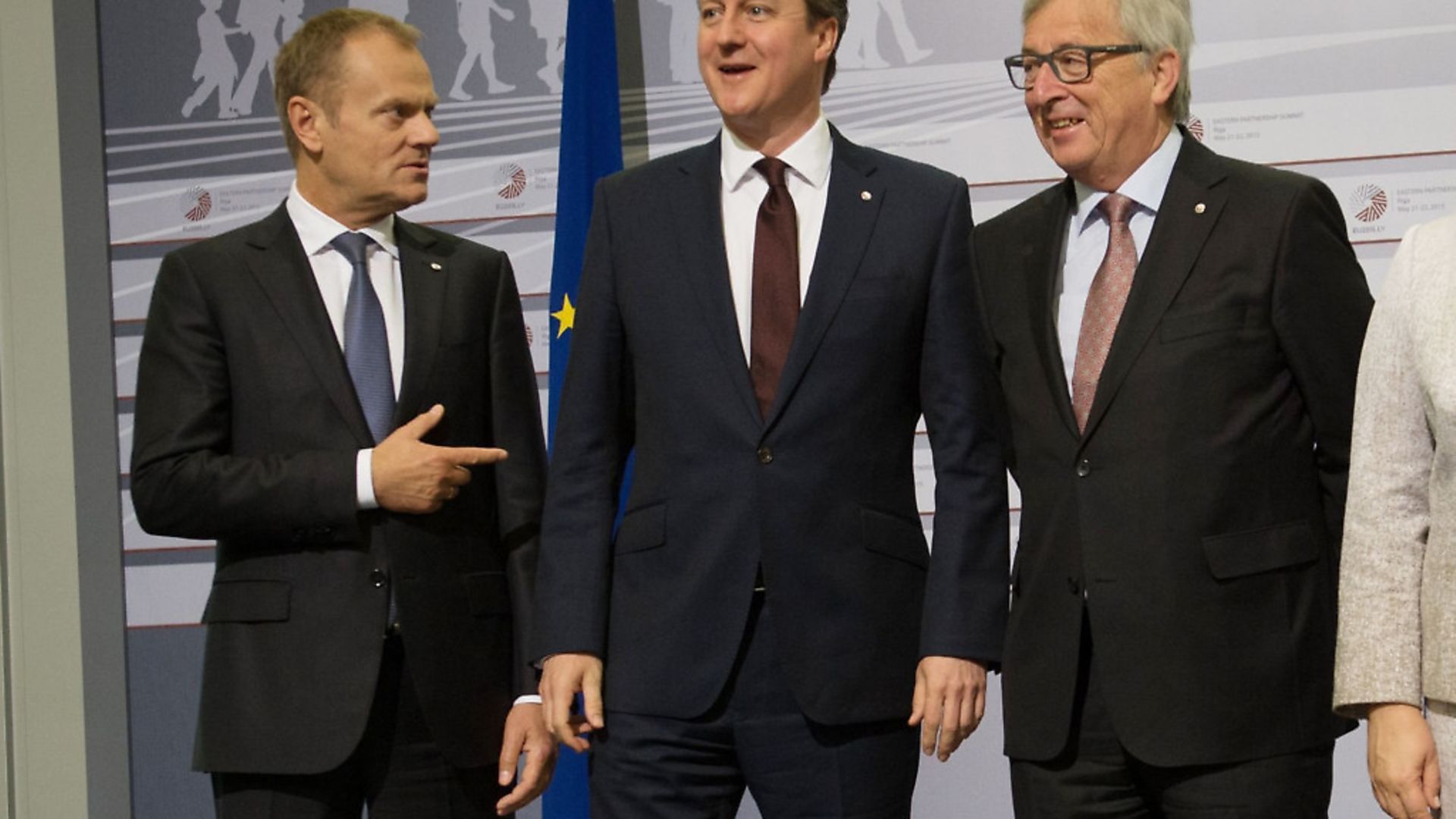President of the European Council, Donald Tusk, President of the European Commission Jean Claude Juncker  alongside David Cameron. - Credit: PA Archive/PA Images