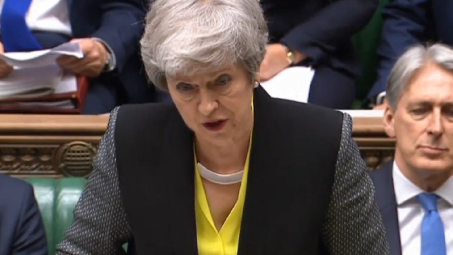 Theresa May speaking at prime minister's questions in the House of Commons (Pic: Parliament) - Credit: Parliament