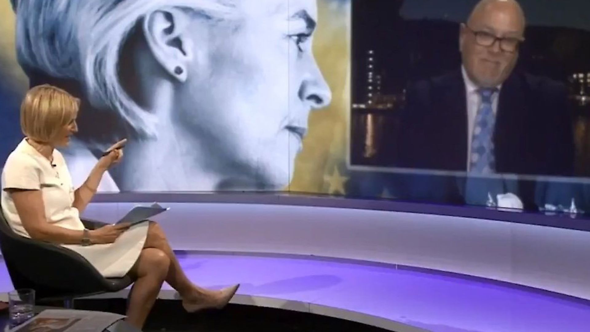 Emily Maitlis interviews Brian Monteith on BBC Newsnight. Photograph: BBC. - Credit: Archant