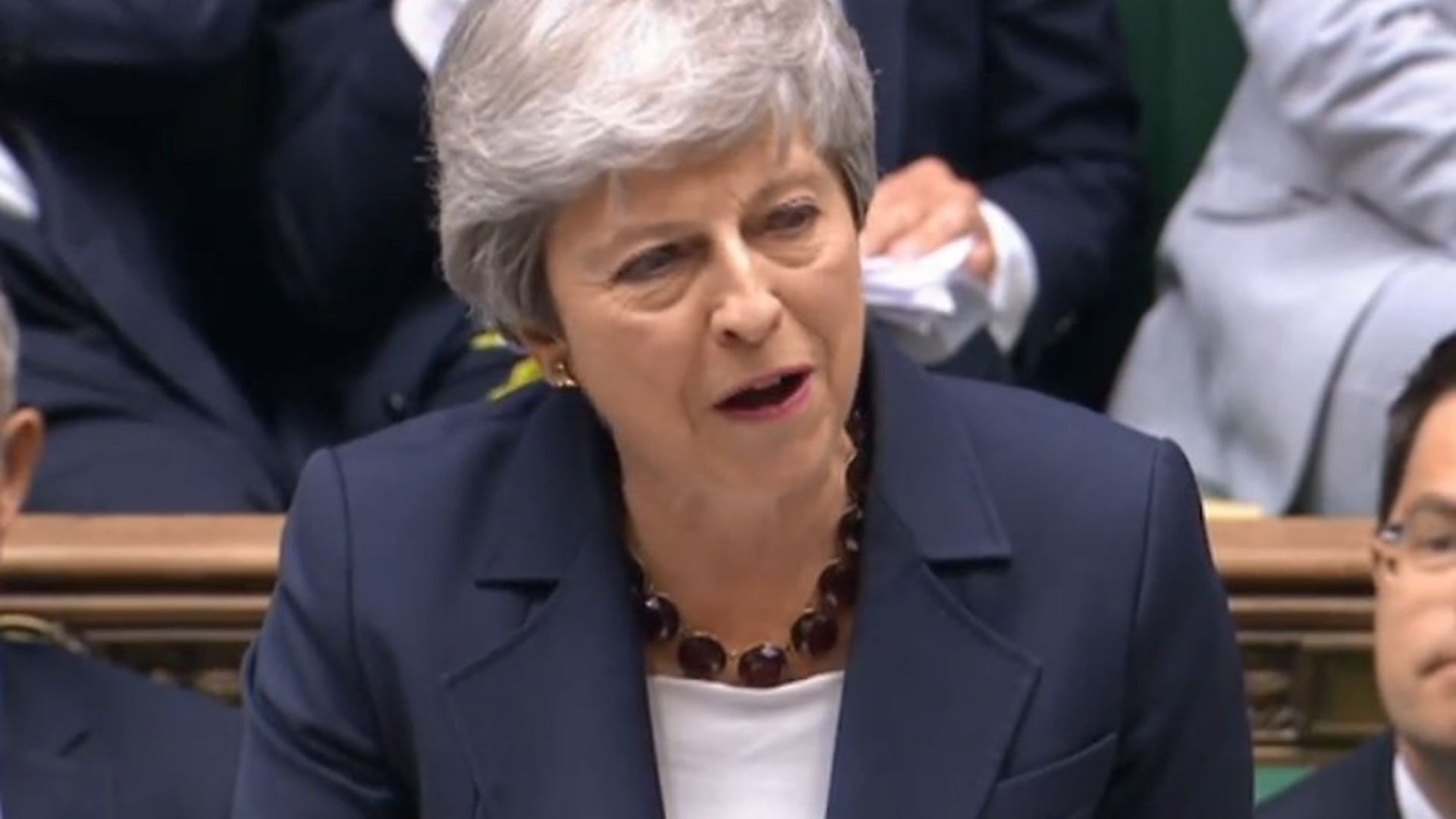 Theresa May speaking at her penultimate prime minister's questions in the House of Commons (Pic: Parliament) - Credit: Parliament