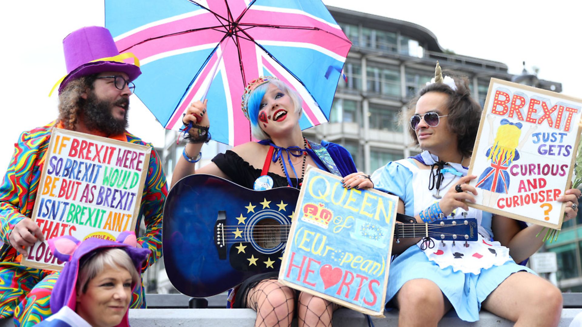 Madeleina Kay, the self-styled 'EU Supergirl', with pro-European Union supporters ahead of the March for Change. Picture: Aaron Chown/PA Wire/PA Images - Credit: PA Wire/PA Images