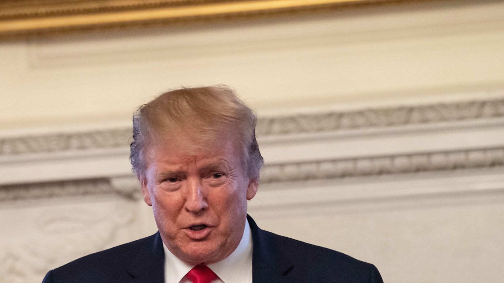 US President Donald Trump attends the first anniversary of the administration's Pledge to The American Worker initiative at the White House in Washington, DC, on July 25, 2019. Picture: NICHOLAS KAMM/AFP/Getty Images) - Credit: AFP/Getty Images