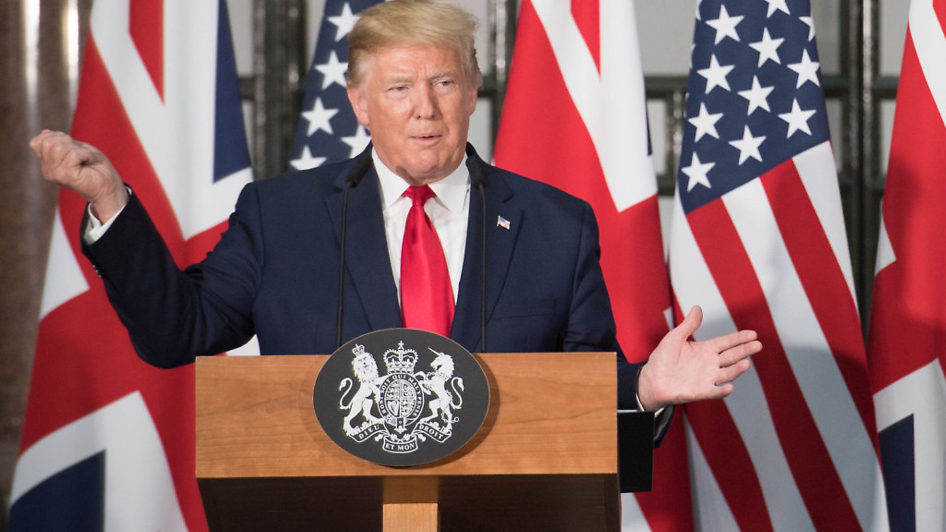 Donald Trump during a state visit to the UK. Photograph: Stefan Rousseau/PA. - Credit: PA Wire/PA Images