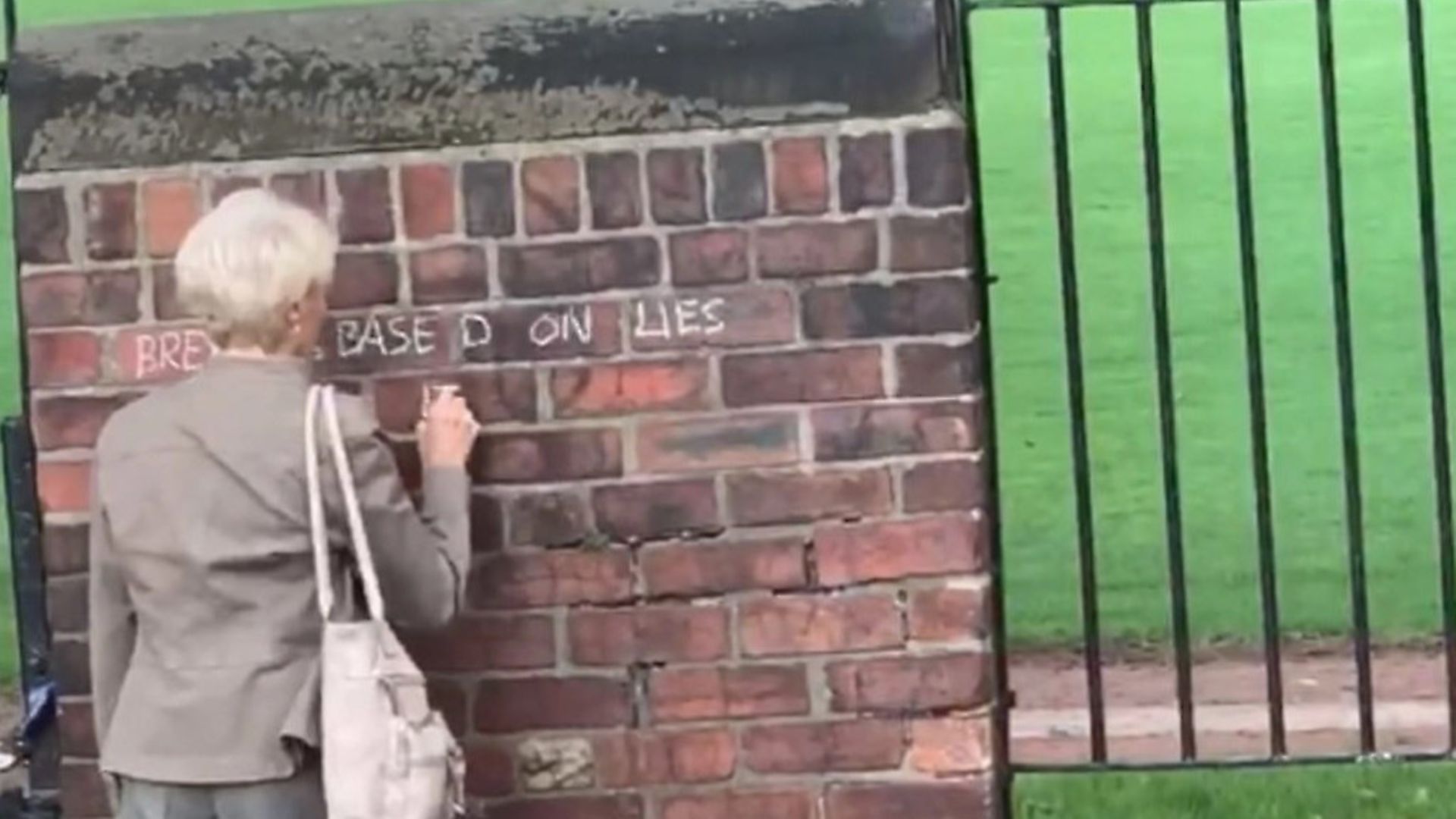 'Grafitti Grandma' in action in Wakefield in West Yorkshire. Photograph: Facebook. - Credit: Archant