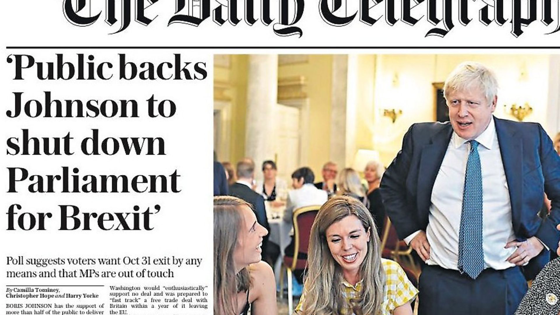 The front page of the Telegraph. Photograph: Twitter. - Credit: Archant