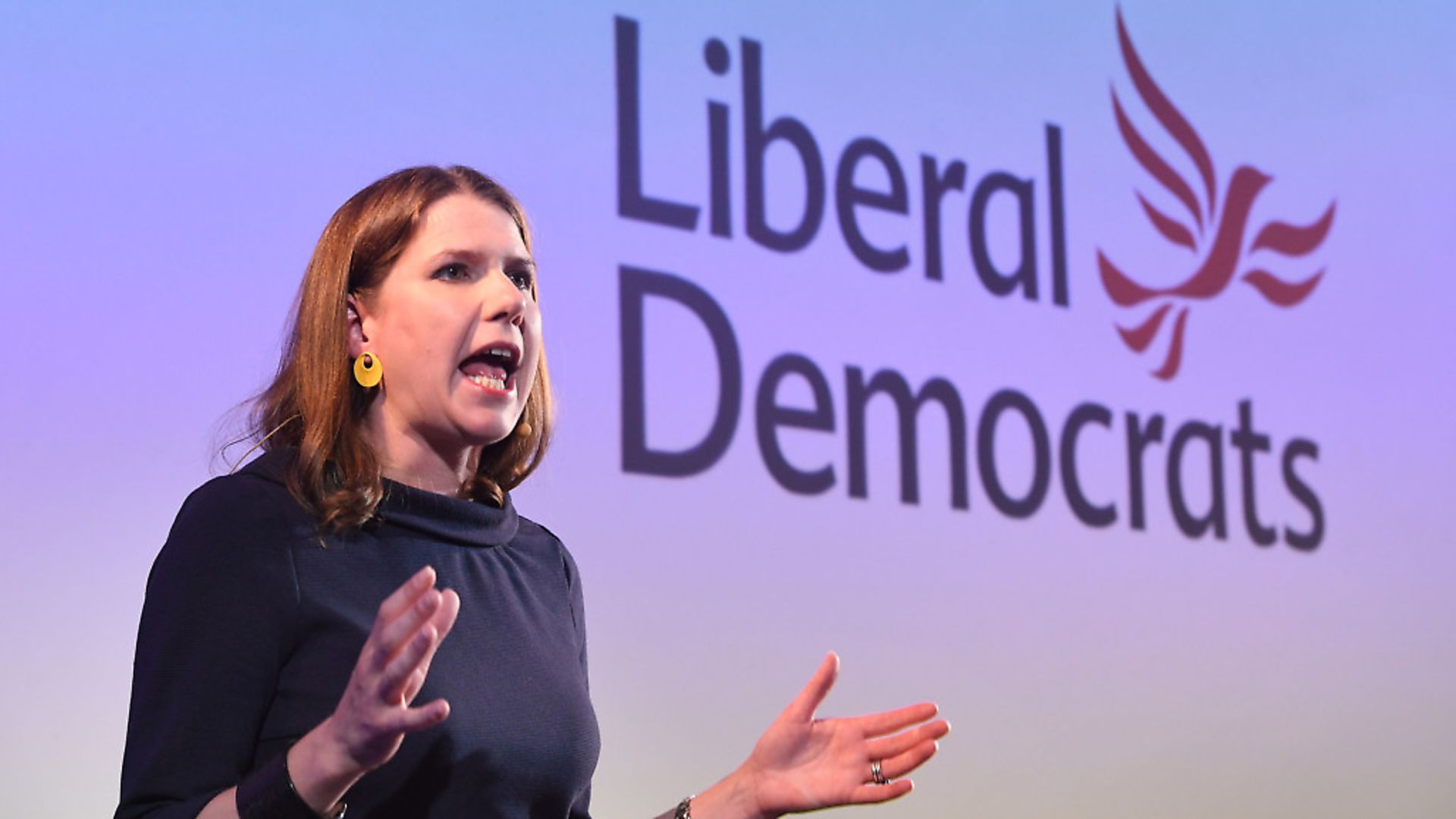 Jo Swinson giving her first major speech as Leader of the Liberal Democrats. Photograph: Stefan Rousseau/PA Wire. - Credit: PA
