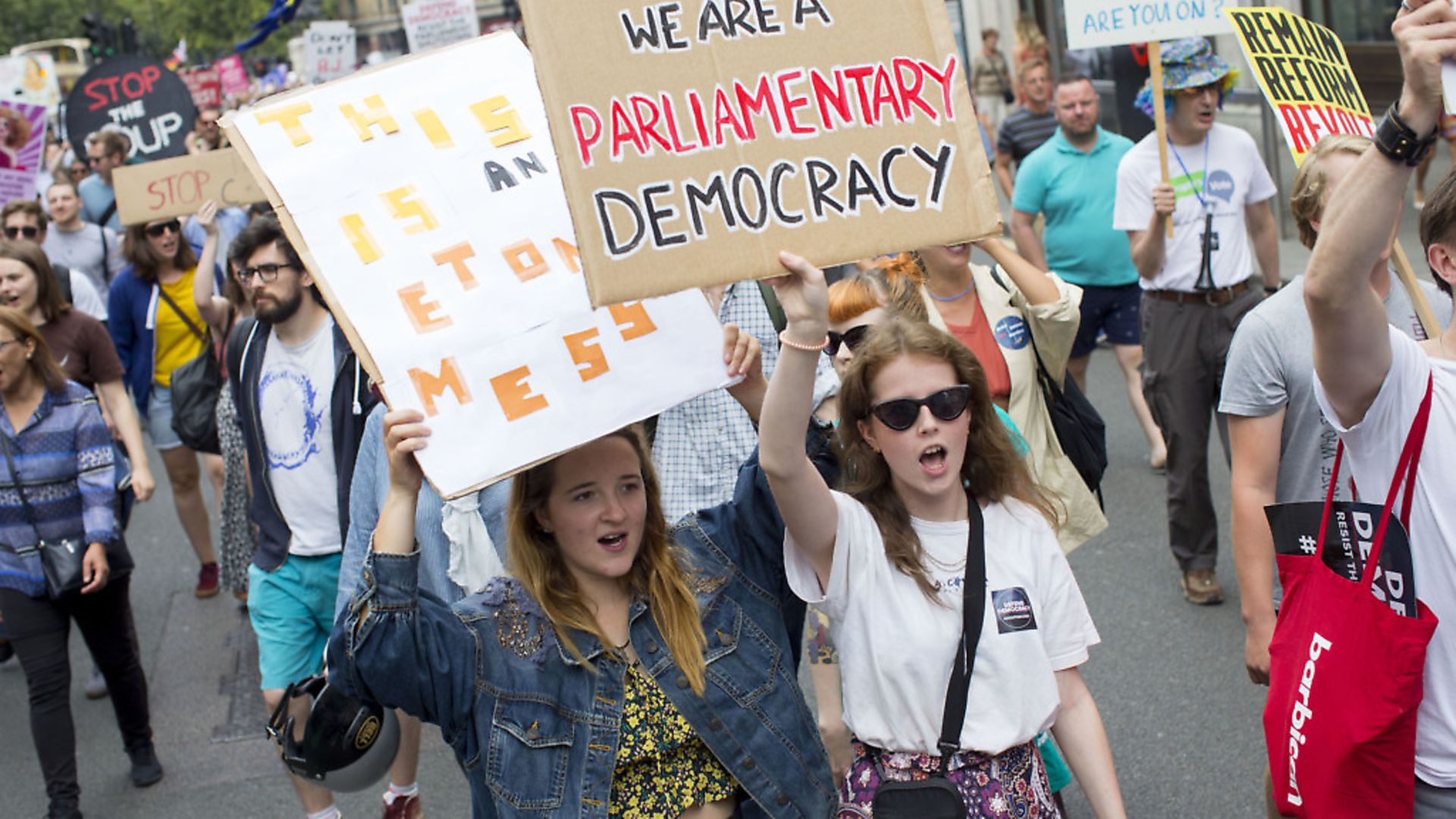 Stop The Coup protests take over Central London. Photograph: Rick Findler/PA Wire. - Credit: PA