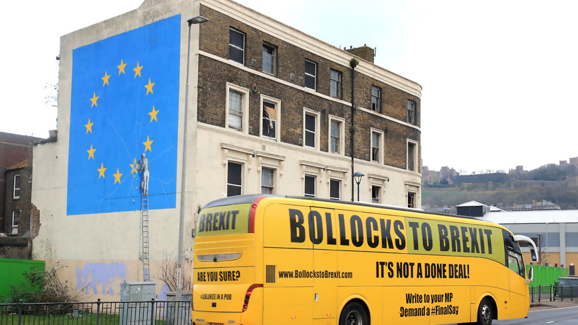 A Brexit-themed Banksy mural in Dover. Photograph: Gareth Fuller/PA. - Credit: PA Archive/PA Images