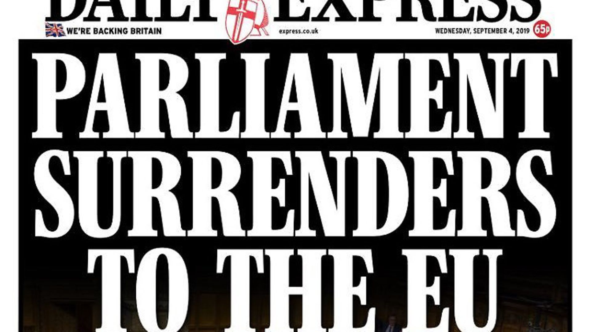 Front cover of the Daily Express. Photograph: Twitter. - Credit: Archant