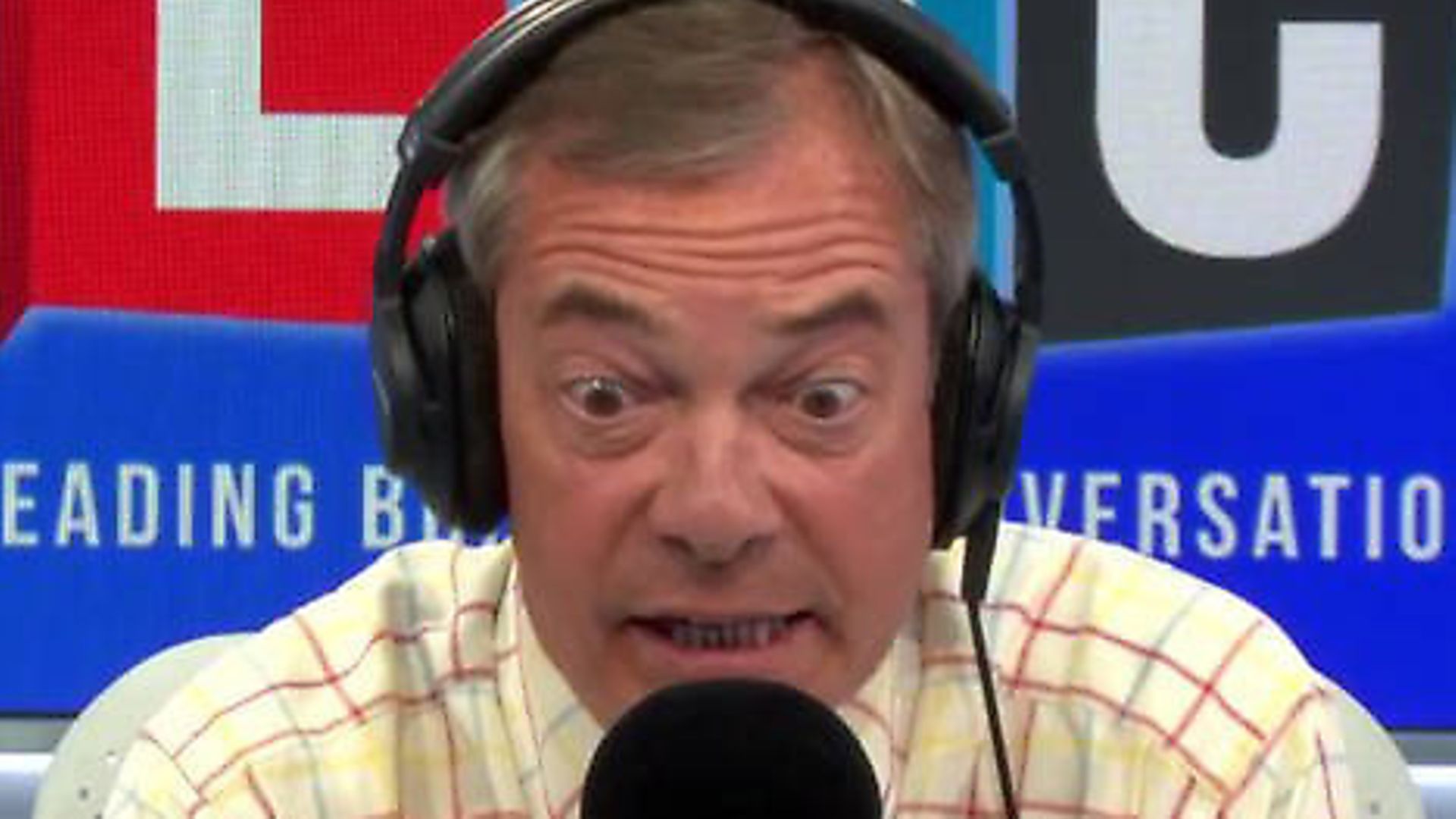 Nigel Farage on his LBC Radio programme. Photograph: LBC/Global. - Credit: Archant