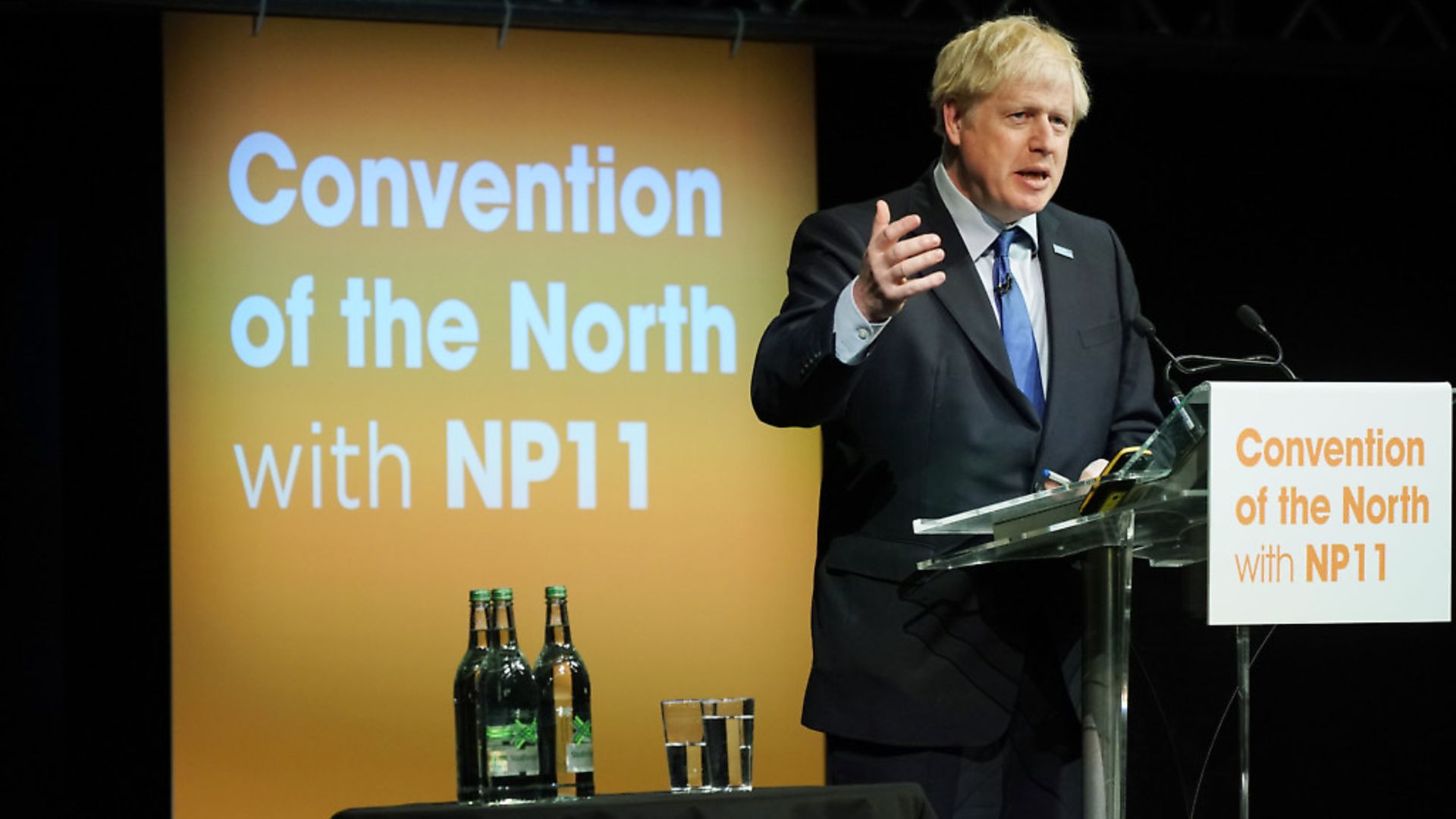 Prime Minister Boris Johnson makes a speech at the Convention of the North. Photograph: Christopher Furlong/PA Wire. - Credit: PA