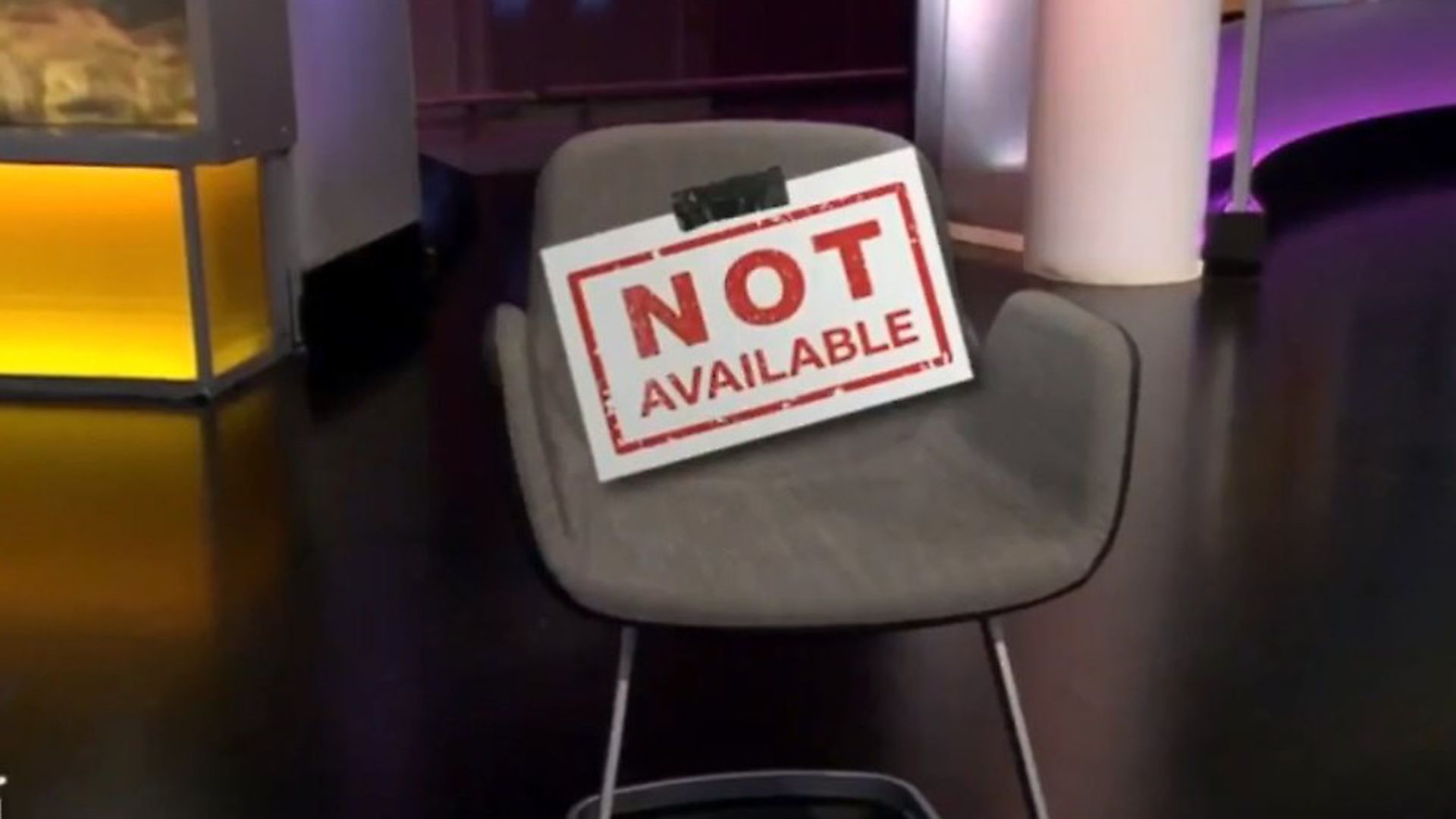 Victoria Derbyshire empty chairs the government. Photograph: BBC. - Credit: Archant