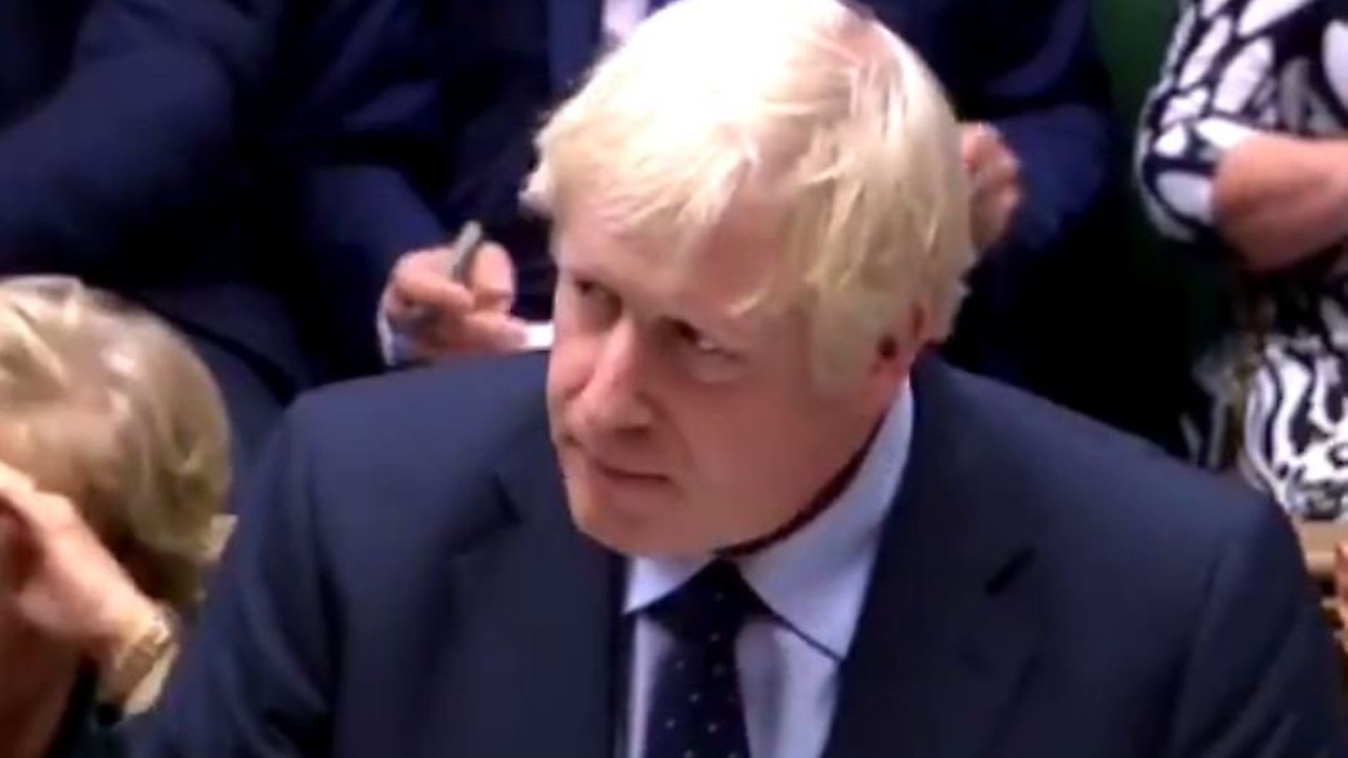 Boris Johnson in the House of Commons scenes. Picture: Parliament TV. - Credit: BBC