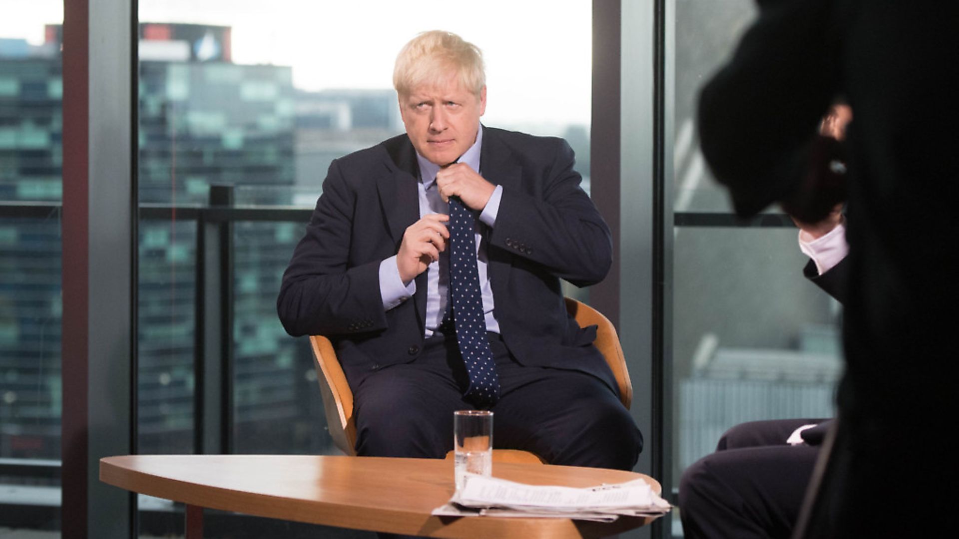 Prime Minister Boris Johnson prepares to appear on the BBC's Andrew Marr show. Photograph: Stefan Rousseau/PA Wire. - Credit: PA