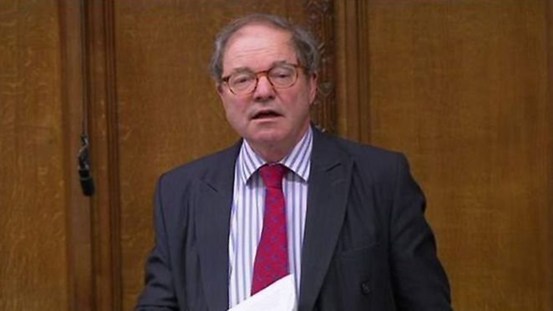 Sir Geoffrey Clifton-Brown in the House of Commons. Photograph: Parliament TV. - Credit: Archant
