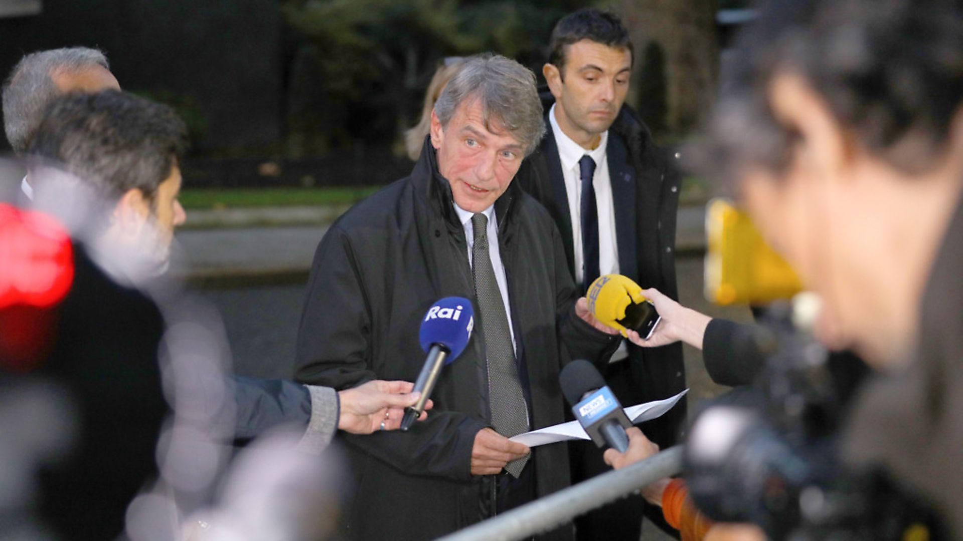 President of the European parliament, David Sassoli, speaks to the media outside 10 Downing Street. Photograph: Aaron Chown/PA. - Credit: PA Wire/PA Images